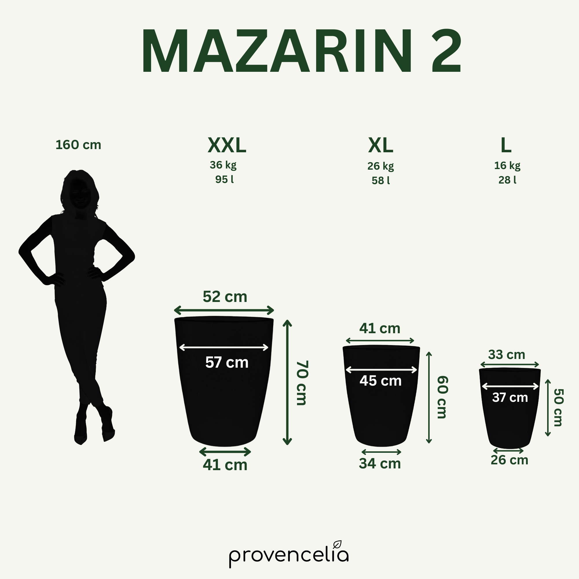 MAZARIN Mlhavě zelený Keramik-Topf – Provencelia, für Garten und Terrasse