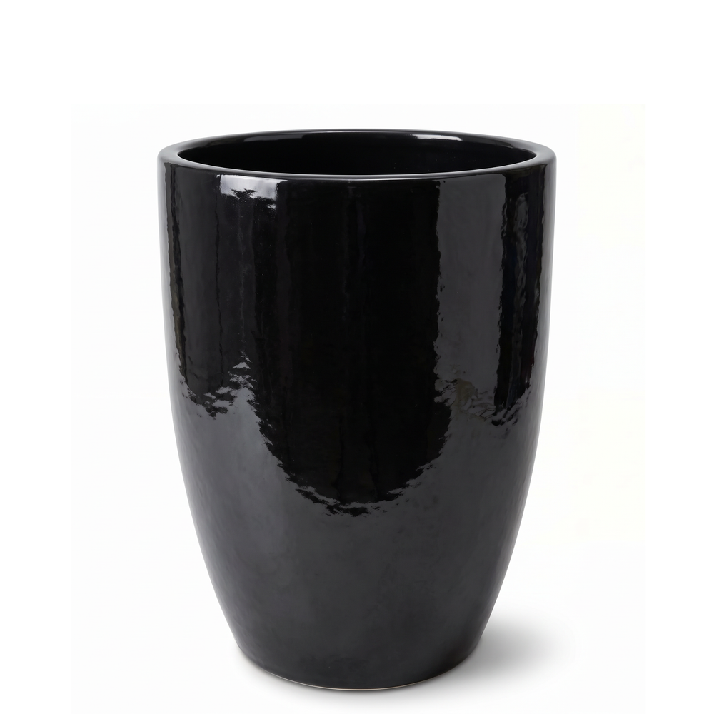 Keramik-Pflanzkübel Mazarin 2 – Schwarz - L (37 x 49 cm)