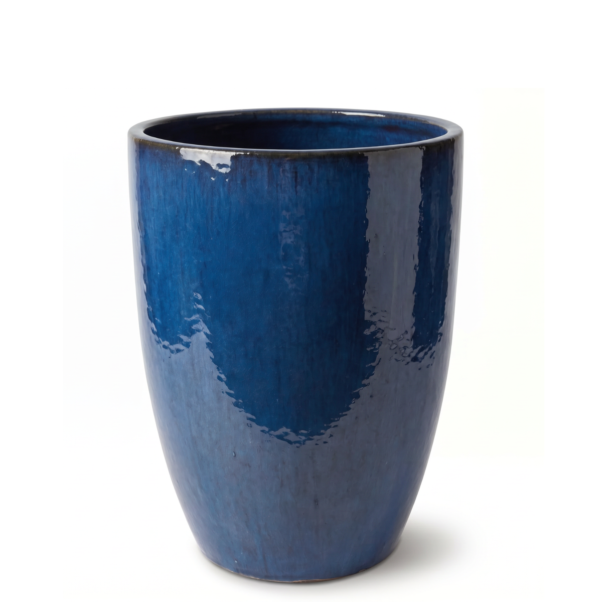 Keramik-Pflanzkübel Mazarin 2 – Azurblau, L (37 x 49 cm)