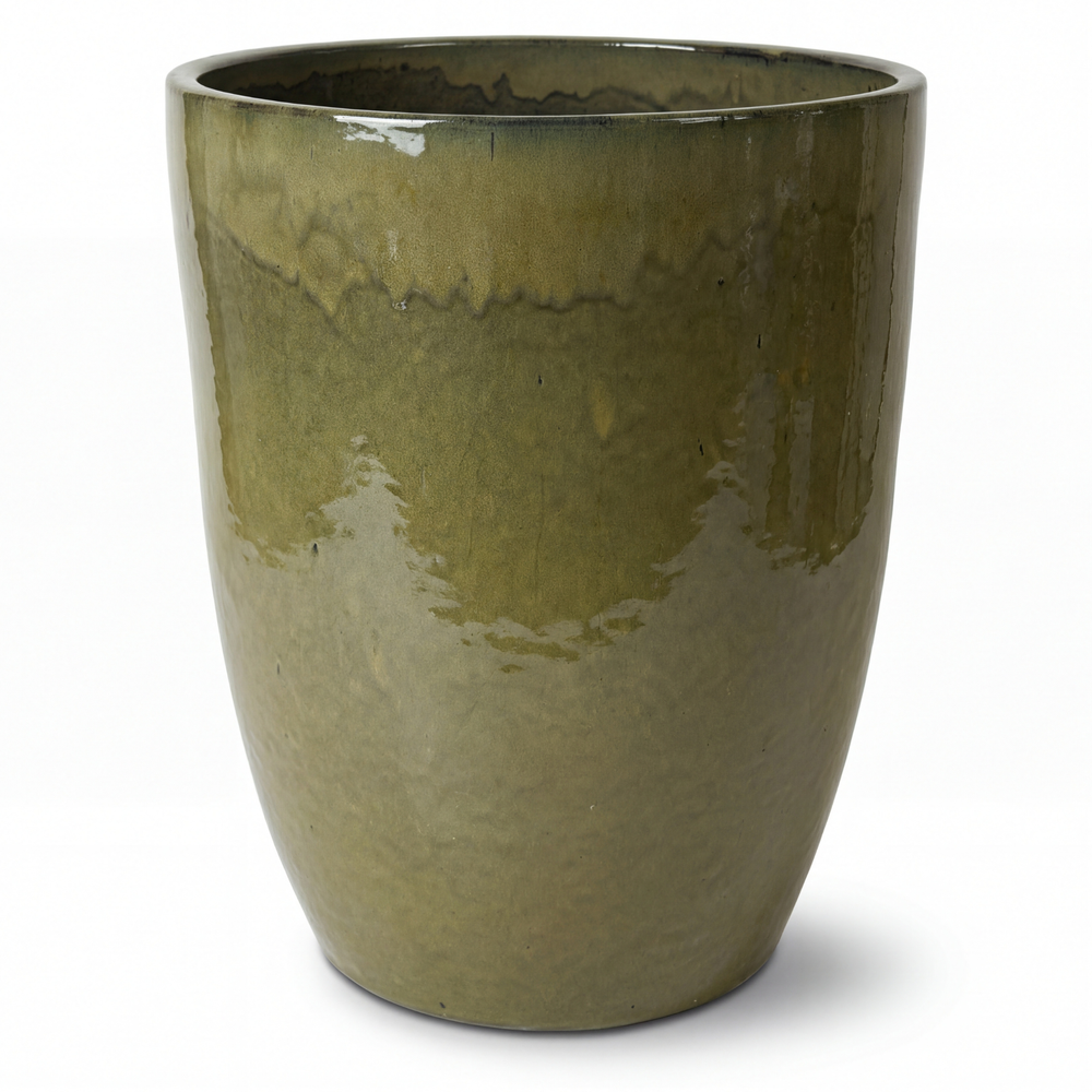 Keramik-Pflanzkübel Mazarin 2 – Olivgrün - L (37 x 49 cm)