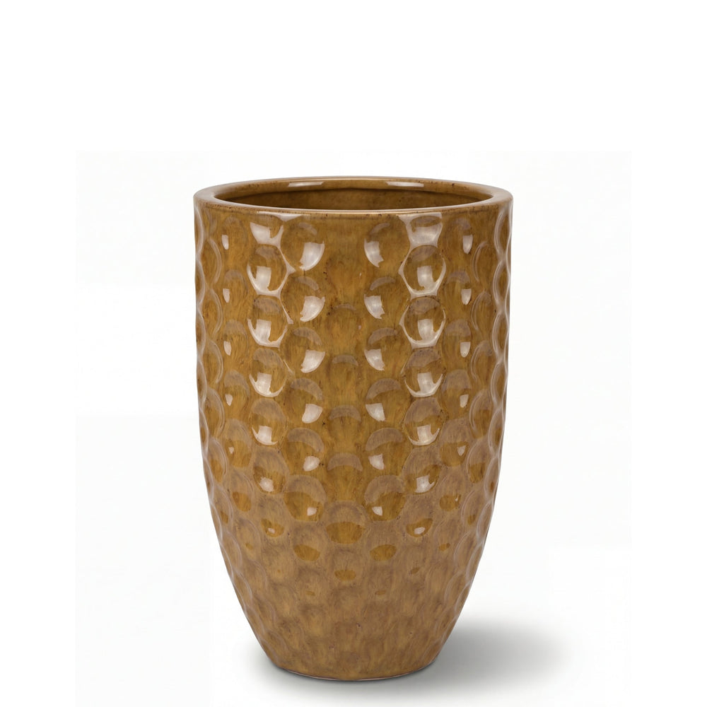 Keramischer Pflanzkübel MEROVEE – Wüstengelb - L (30 x 45 cm)