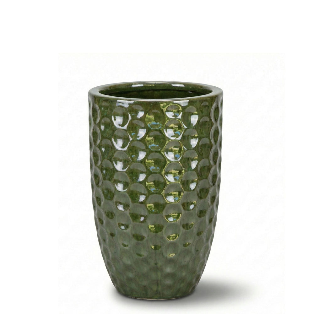 Keramik-Pflanzkübel MEROVEE – Tropengrün - M (23 cm x 35 cm)