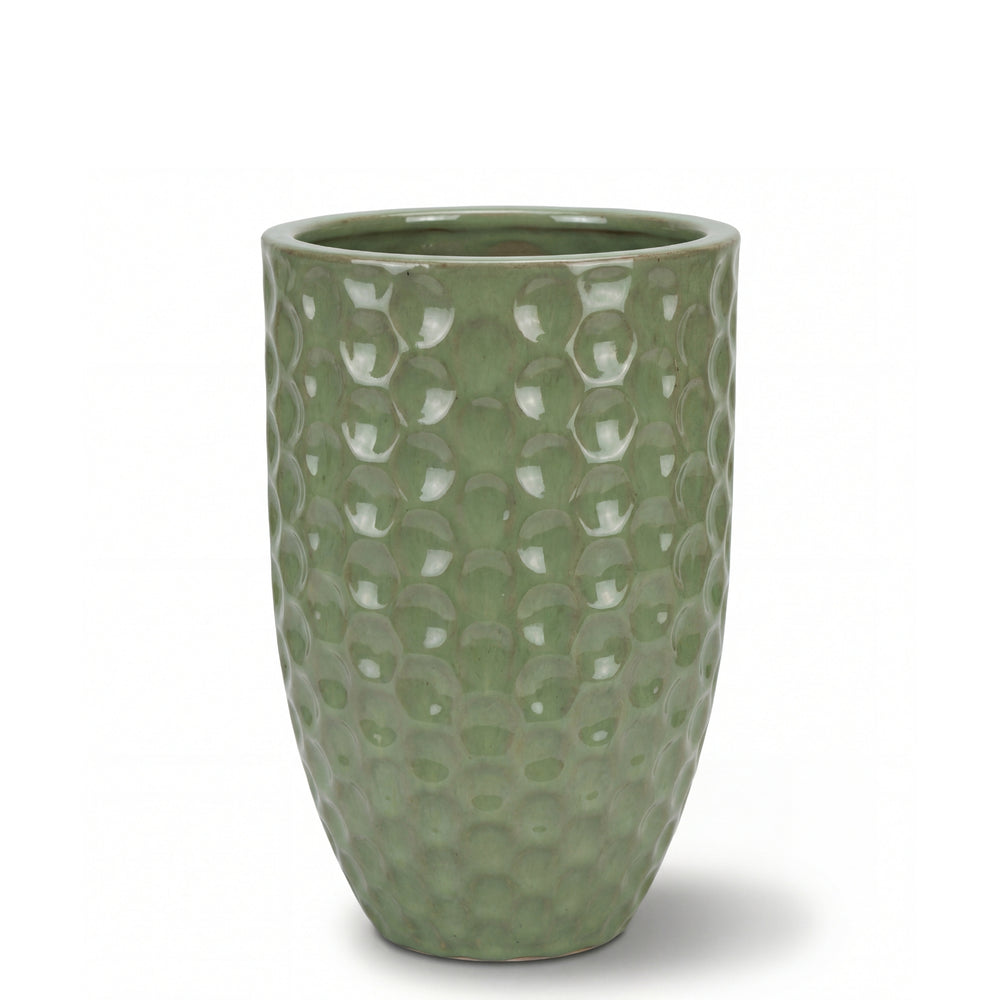 Keramischer Pflanzkübel MEROVEE – Jade Perle - L (30 x 45 cm)