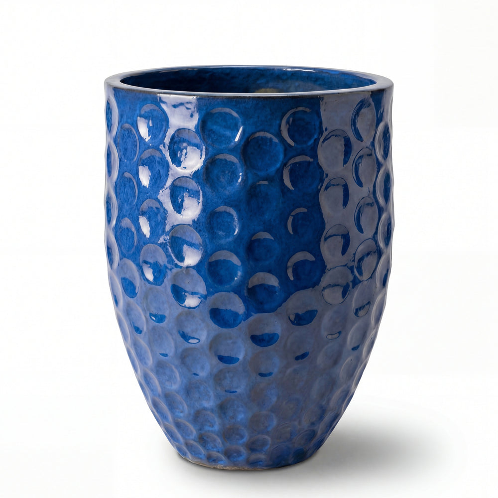 Keramik-Pflanzkübel MEROVEE - Azurblau - XL (42 x 55 cm)