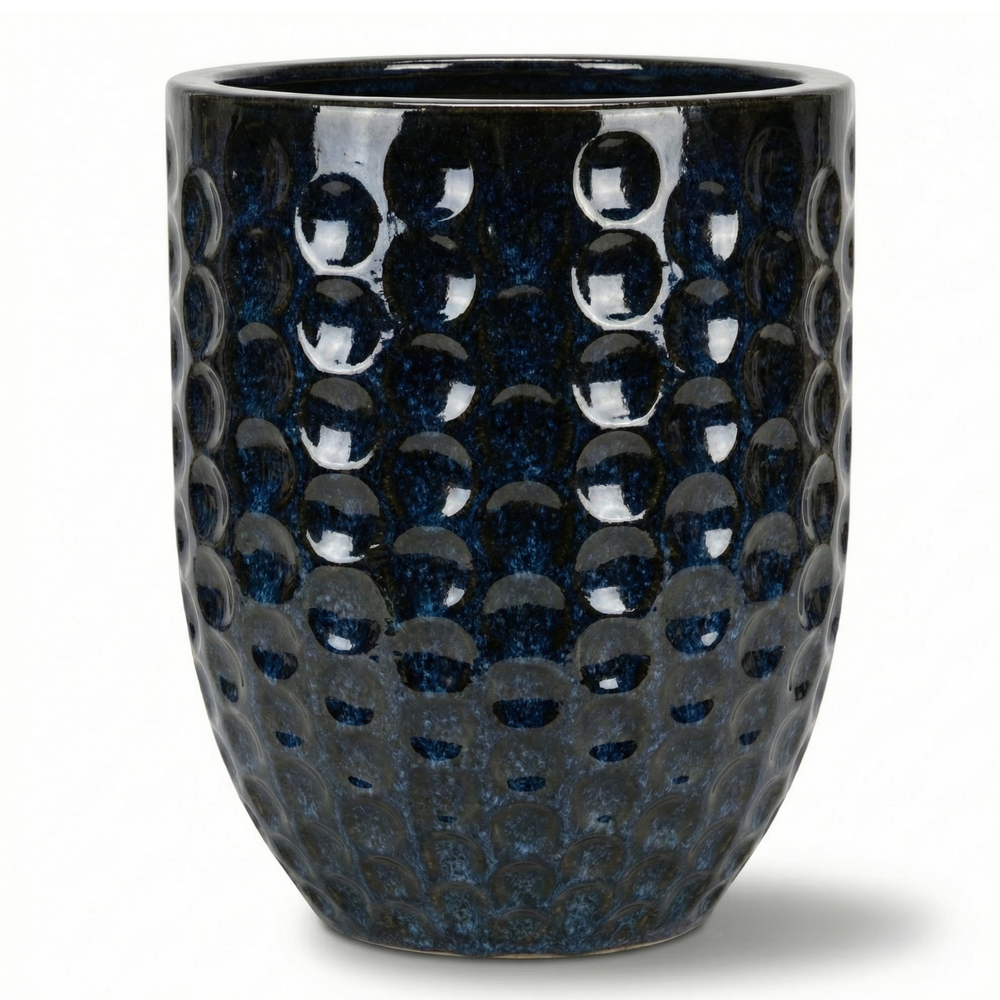 Keramik-Pflanzkübel MEROVEE – Eisblau - XXL (55 cm x 65 cm)