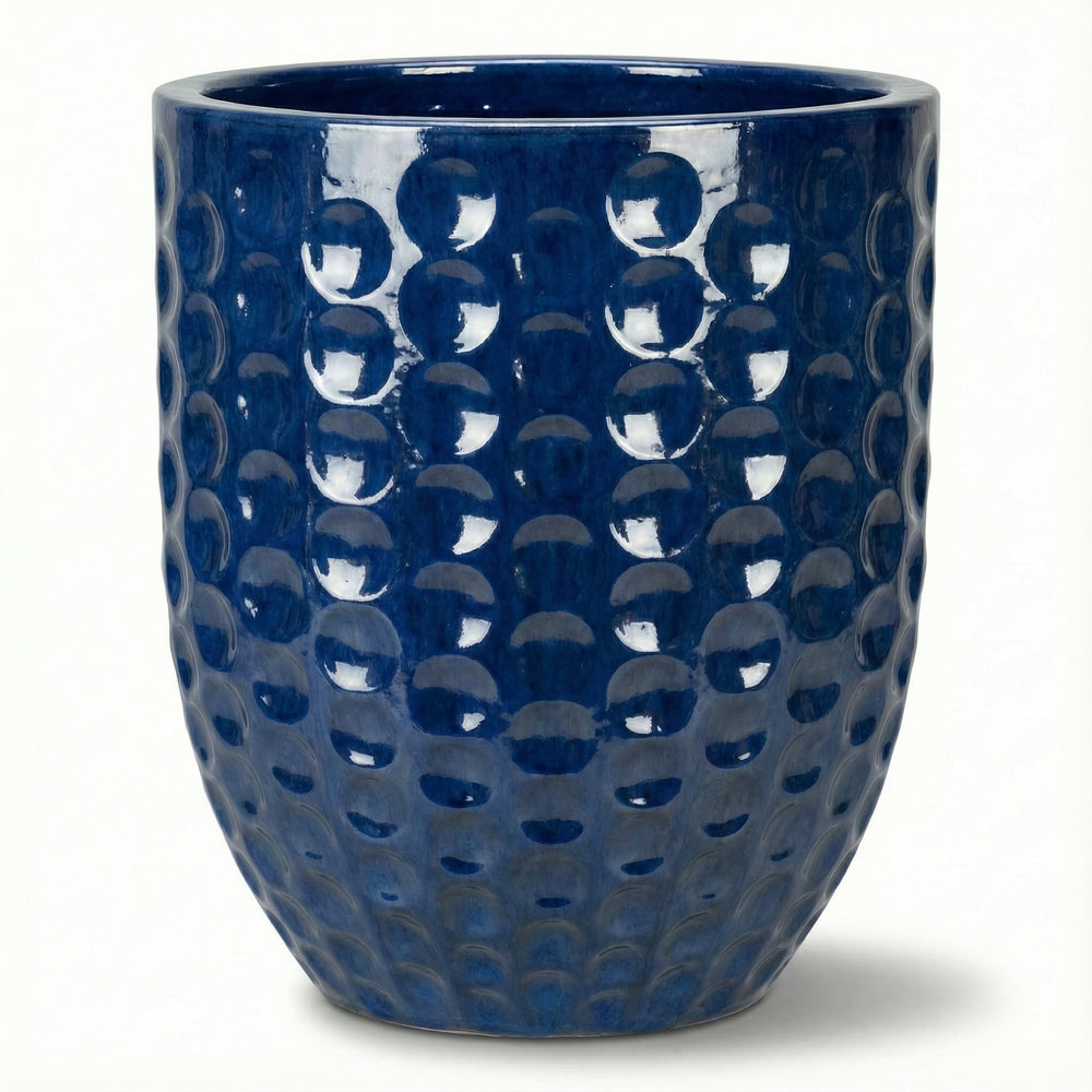 Keramik-Pflanzkübel MEROVEE - Azurblau - XXL (55 x 65 cm)