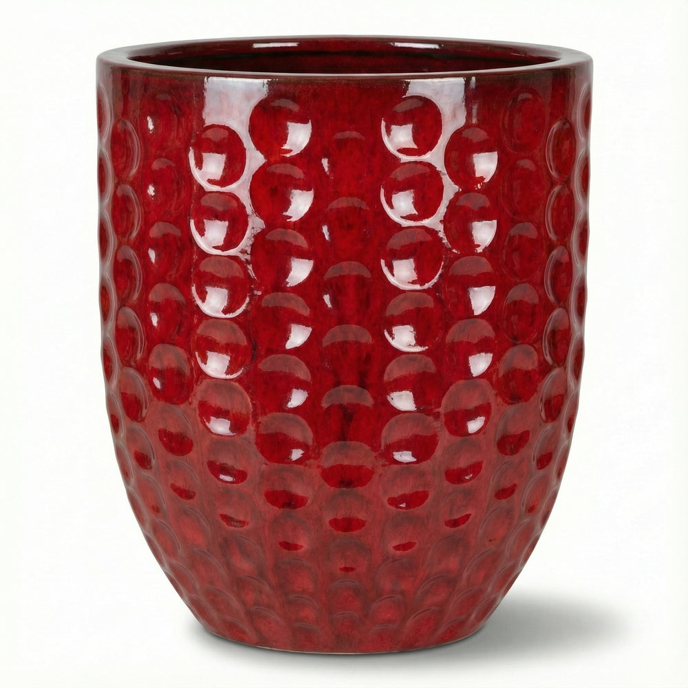 Keramik-Pflanzkübel MEROVEE - Tropenrot - XXL (55 cm x 65 cm)
