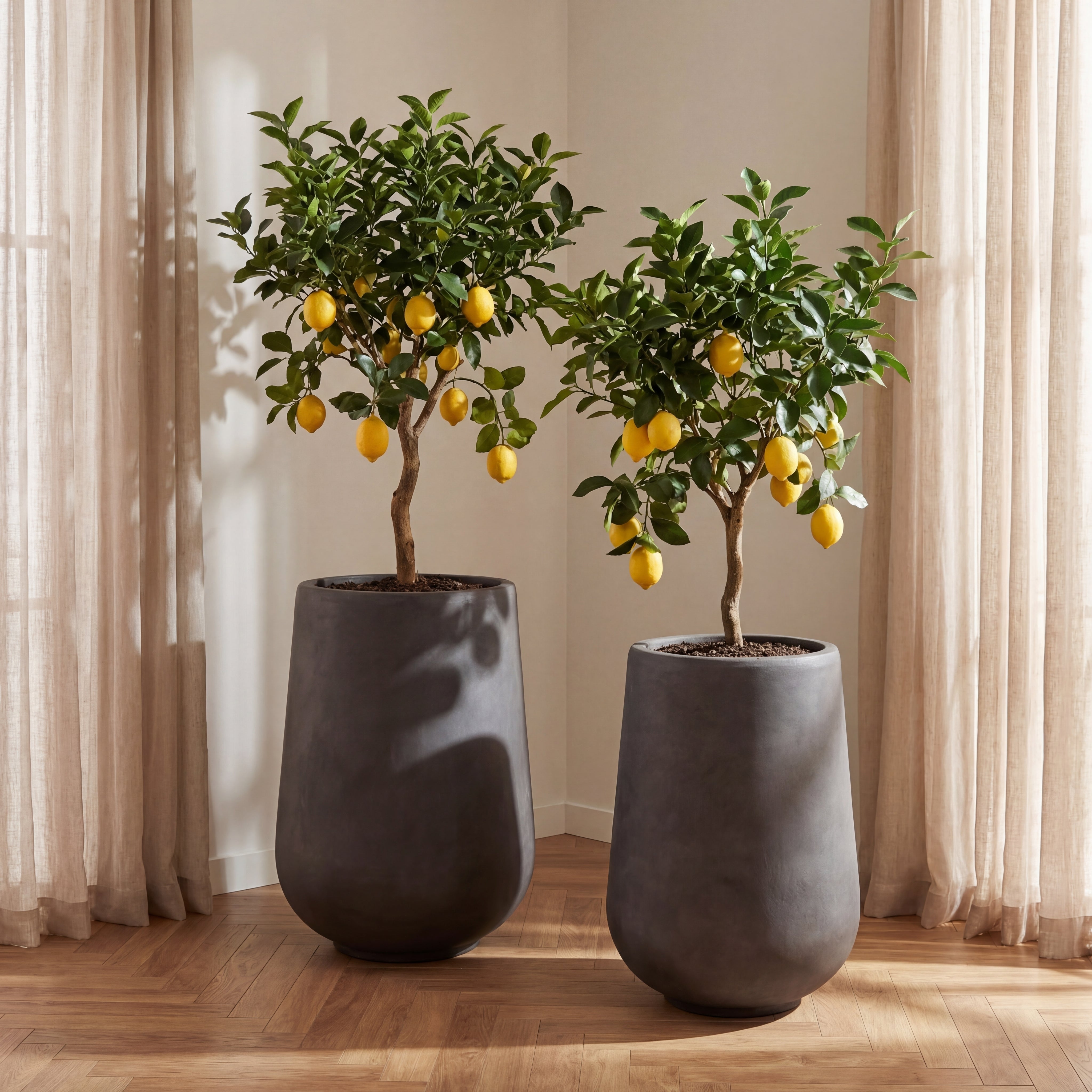 Blumentopf Beton groß Braun – winterhart für draußen