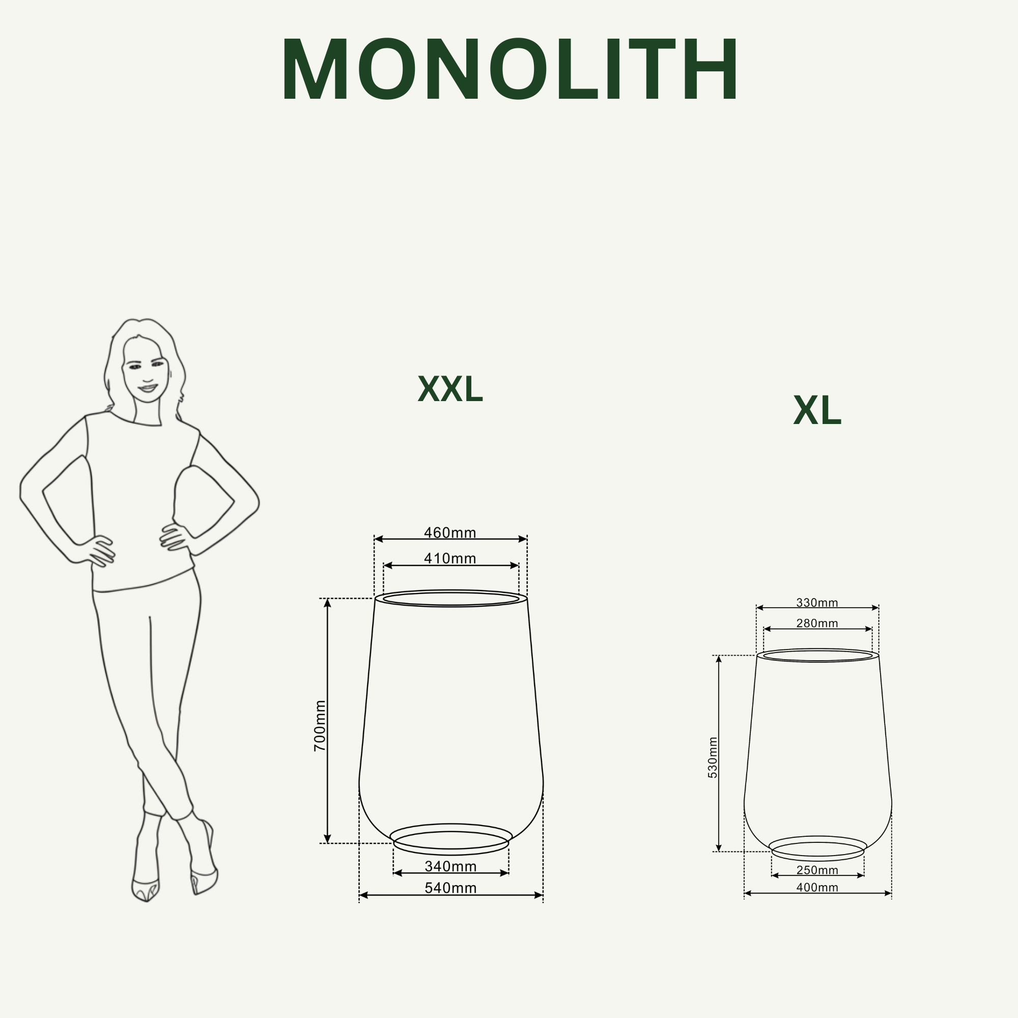 Beton-Pflanzkübel MONOLITH Braun – robuste Oberfläche