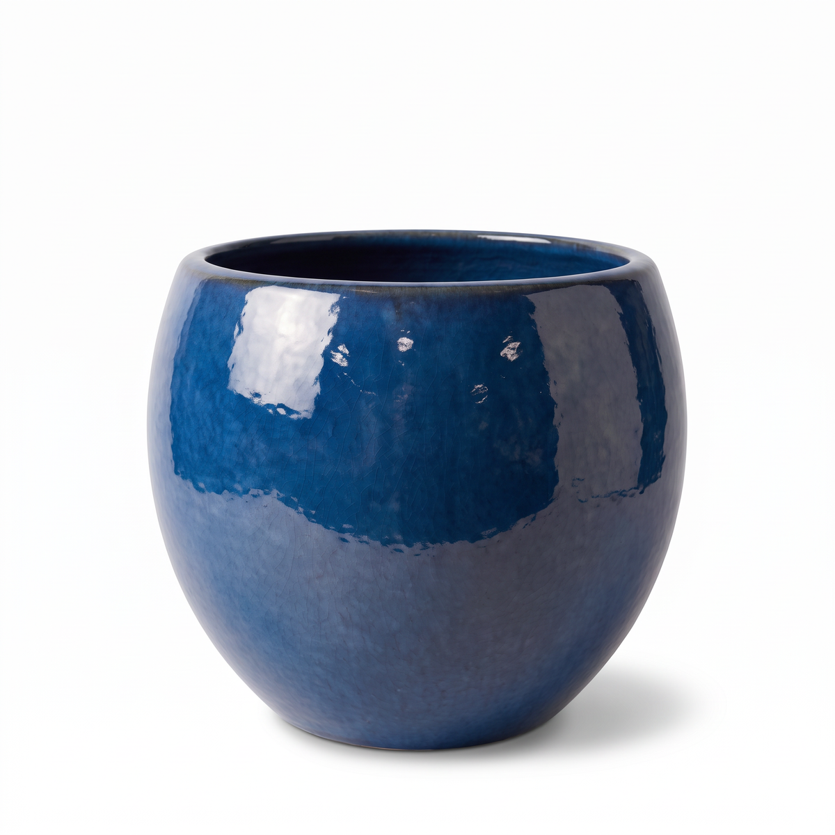 Keramik-Pflanzkübel Mozart – Azurblau, L (43 x 35 cm)