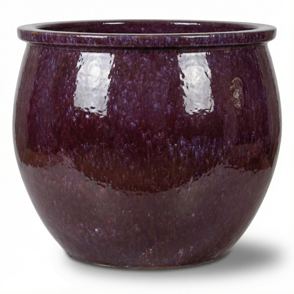 Keramik-Pflanzkübel NEWTON - Herbstlila - L (44 cm x 35 cm)