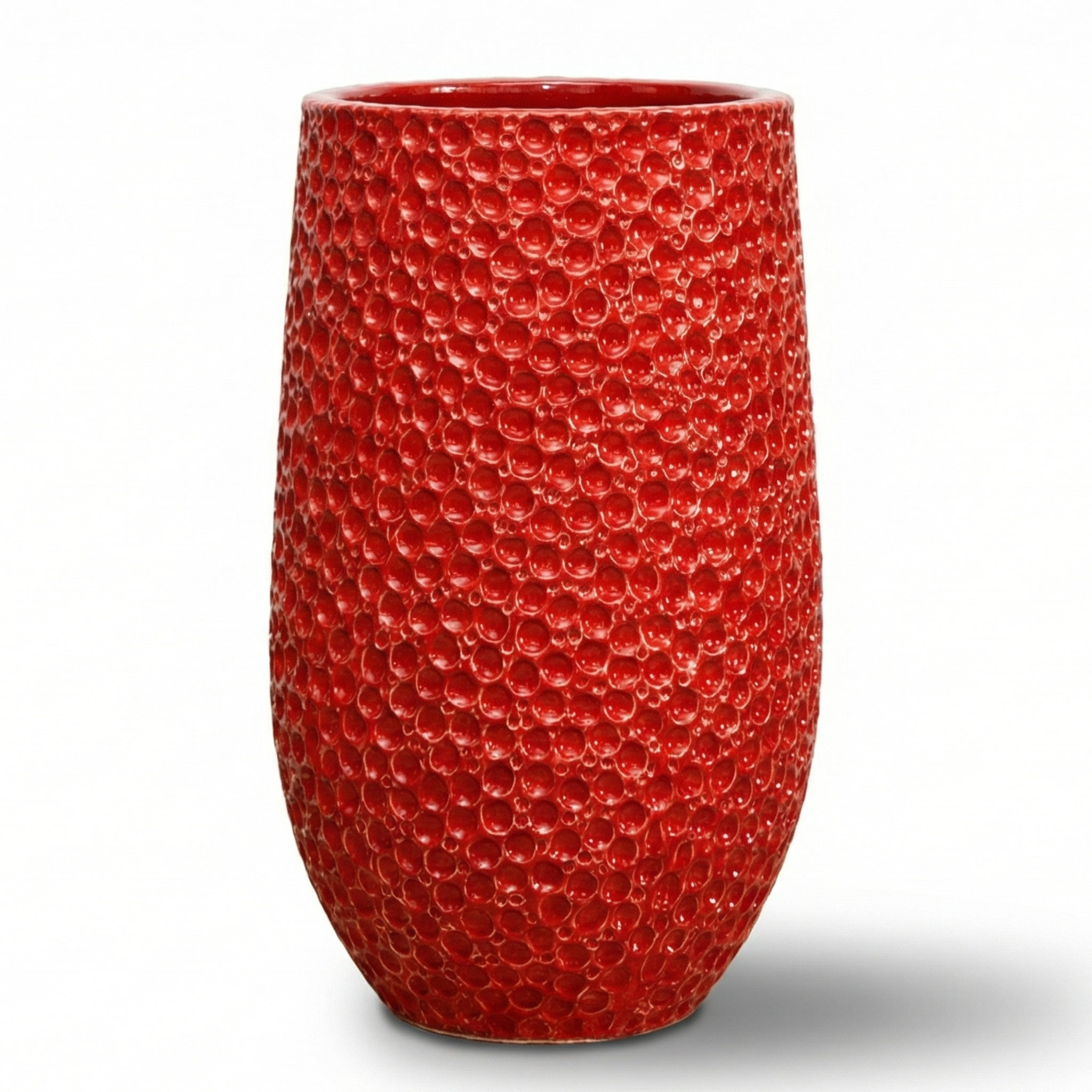 Keramischer Blumentopf PARIS Červený – Provencelia, handgefertigt, frostbeständig