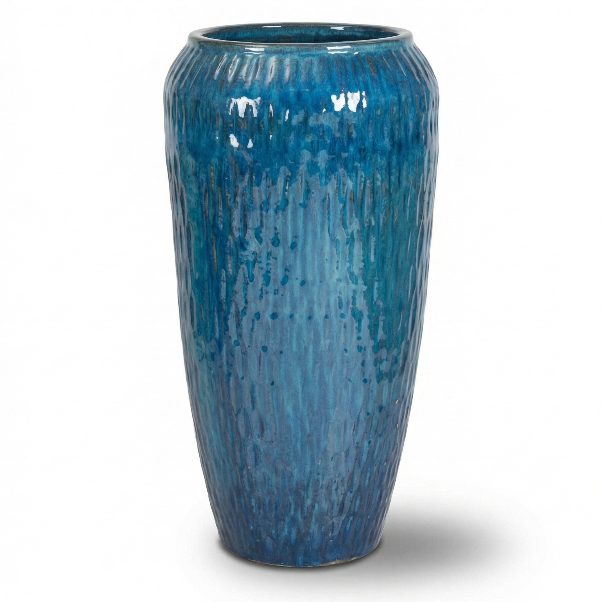 Keramischer Blumentopf POMPADOUR Meeresblau – Provencelia, handgefertigt, frostbeständig