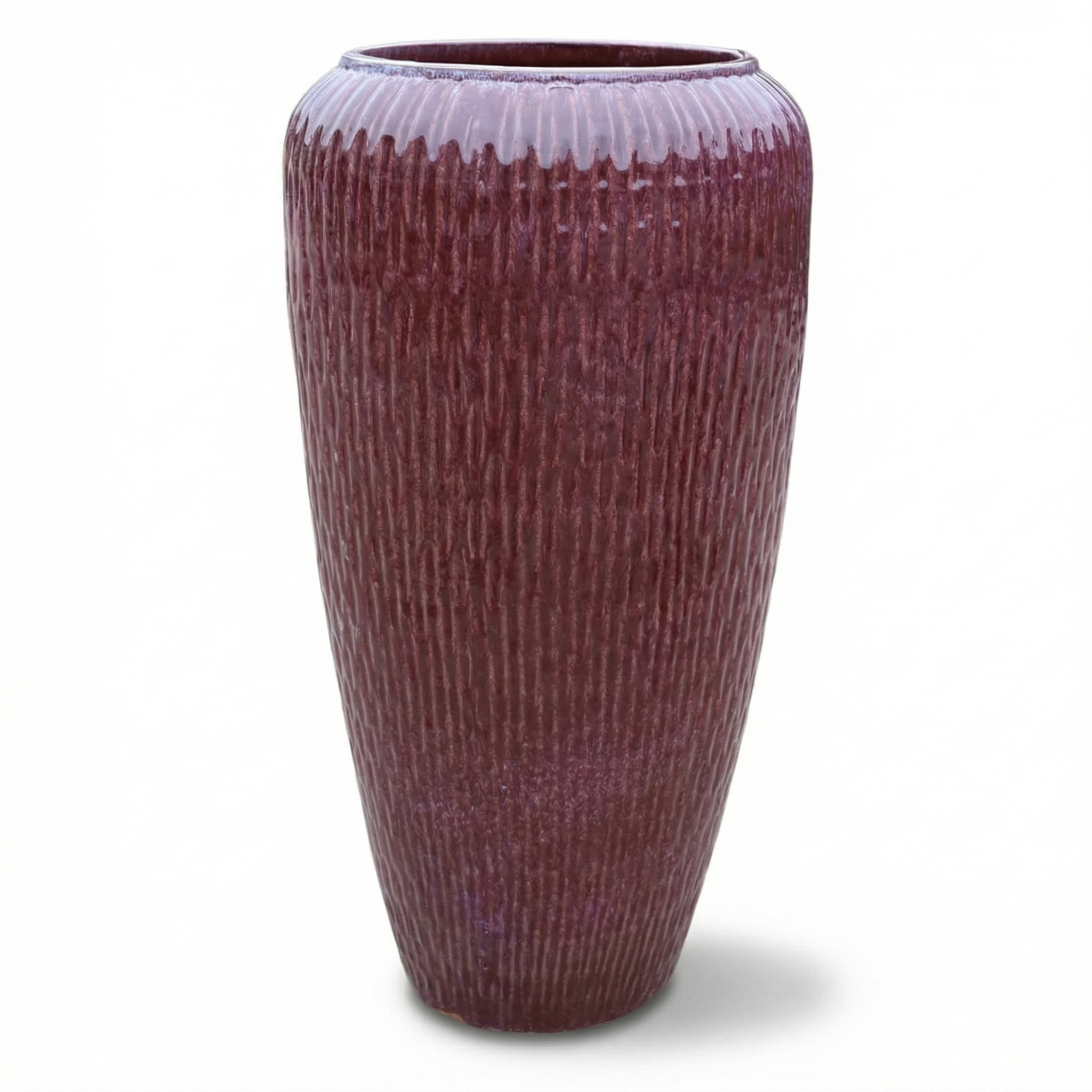 Keramischer Blumentopf POMPADOUR Lila – Provencelia, handgefertigt, frostbeständig