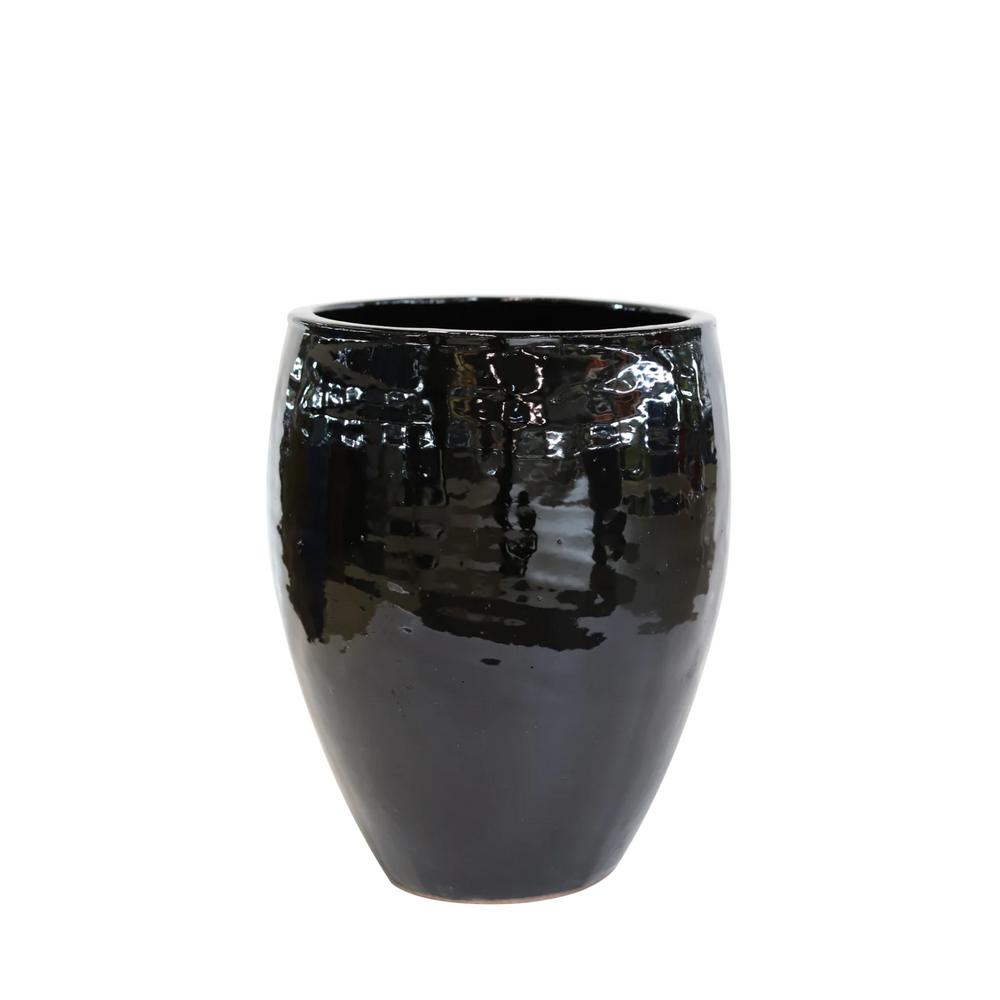 Keramik-Pflanzkübel Poseidon2 - Schwarz - S: 28 x 31 cm