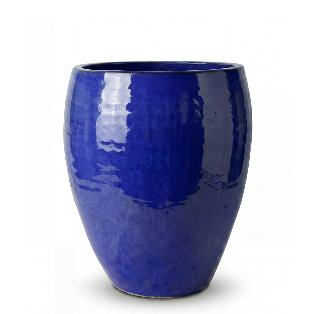 Keramik-Pflanzkübel POSEIDON - Majorelle-Blau - S: 28 x 31 cm