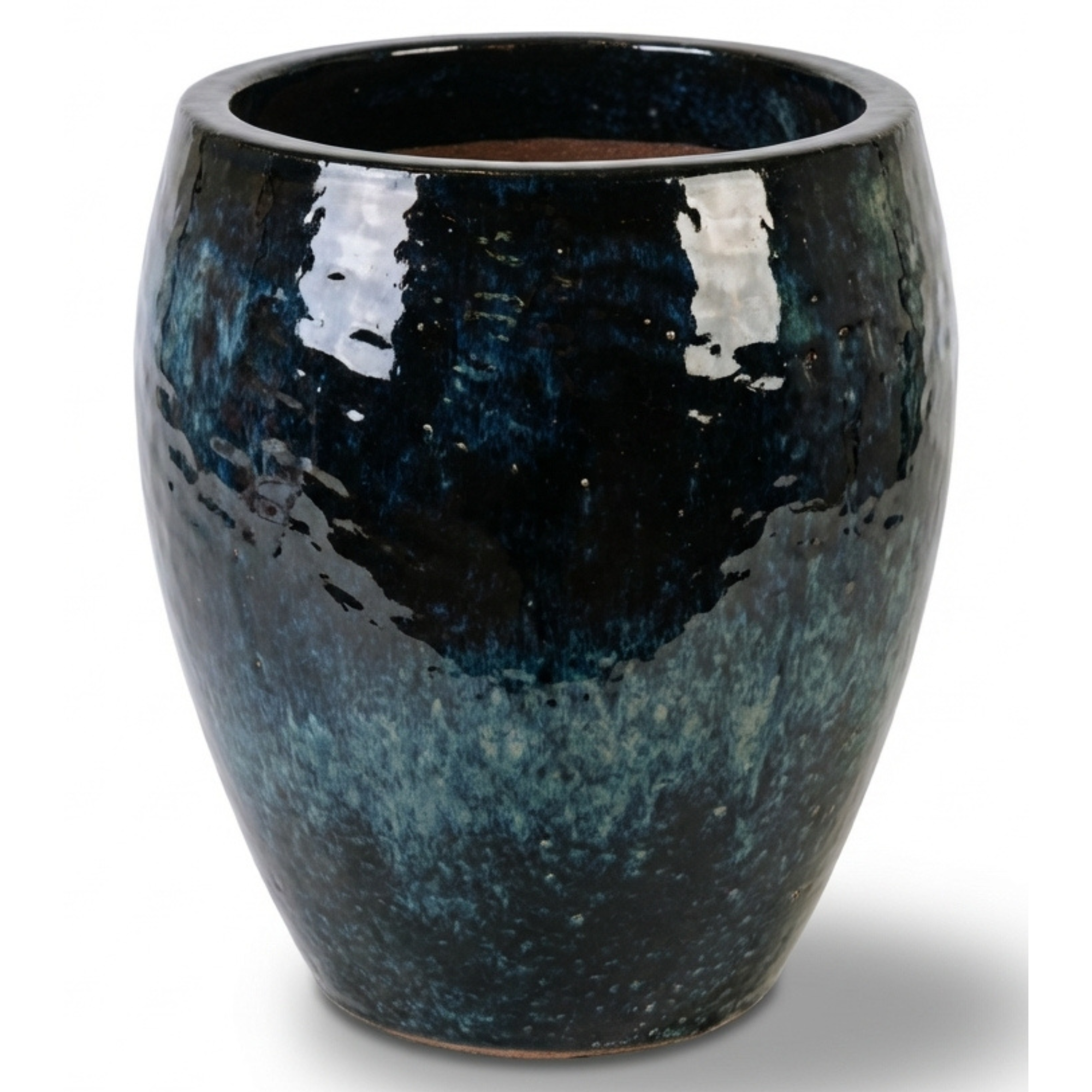 Keramischer Blumentopf POSEIDON2 Eisblau – Provencelia, handgefertigt, frostbeständig