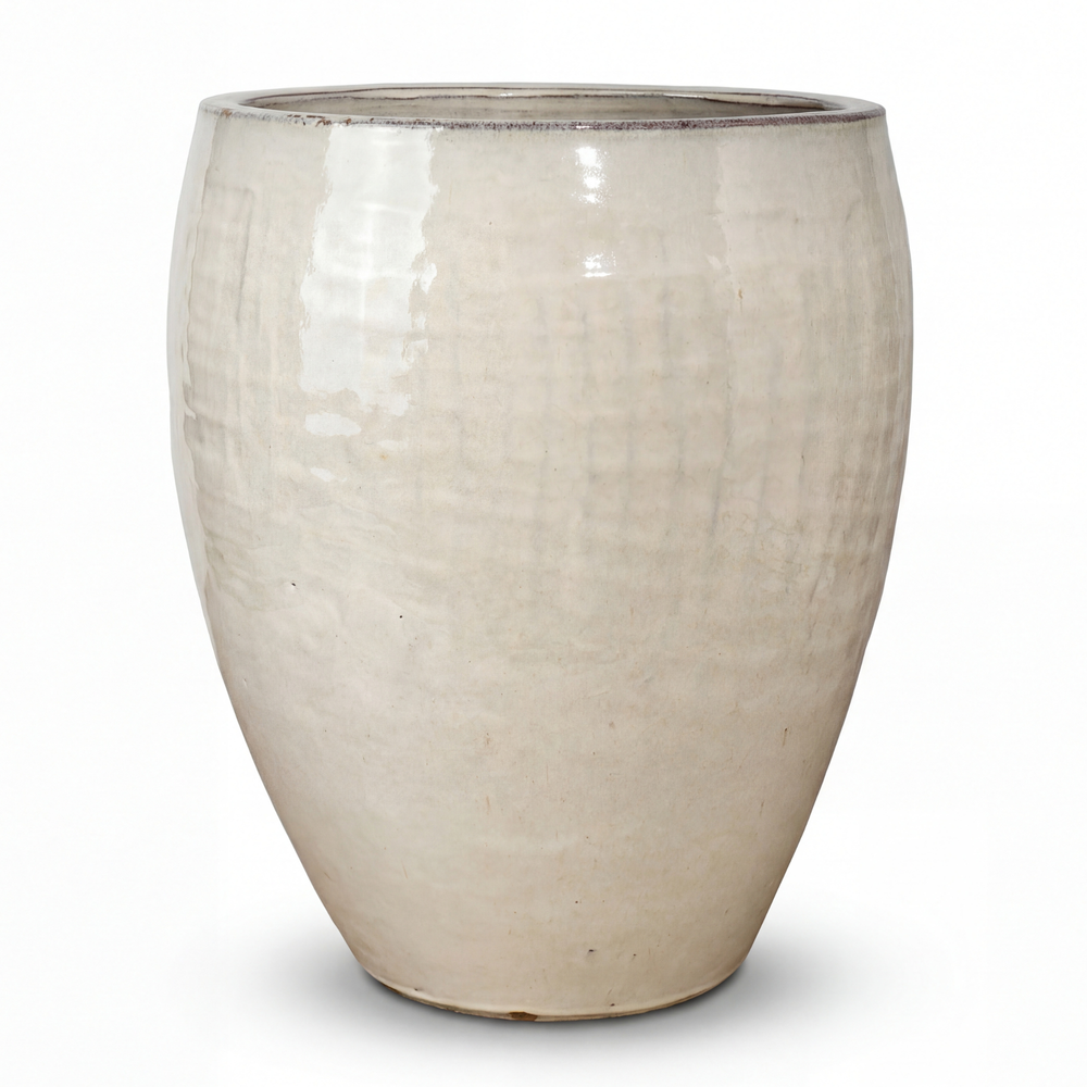 Keramischer Pflanzkübel Poseidon – Cremefarben - L: 36 x 43 cm