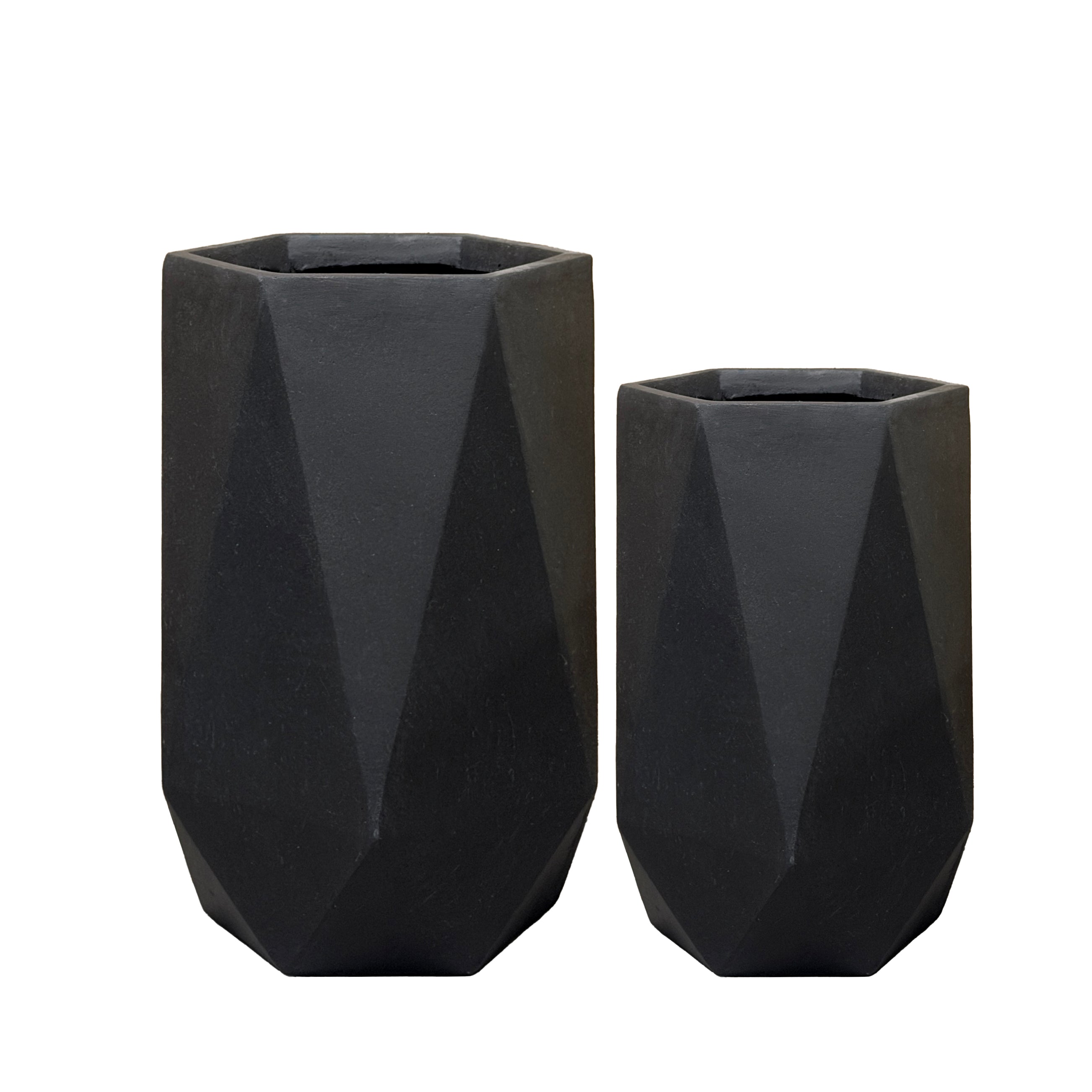 Betonblumentopf PRISME – Matt Schwarz