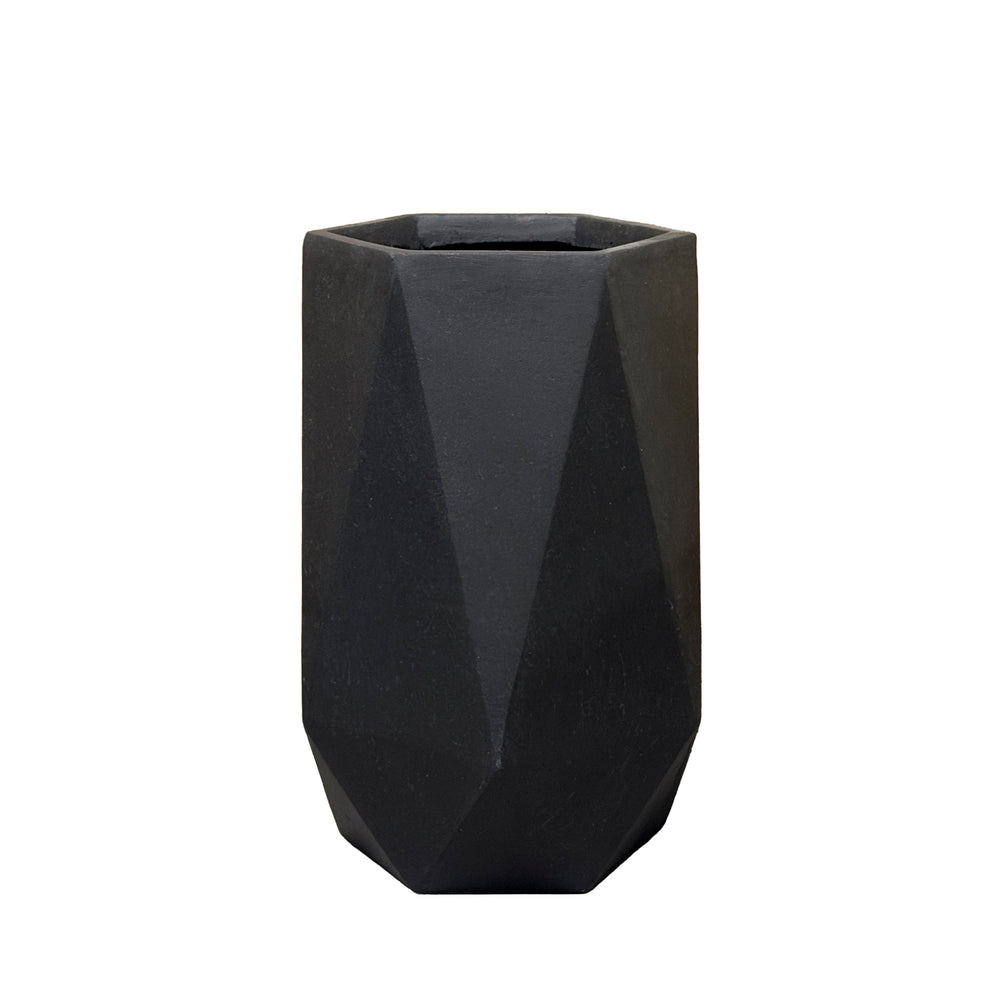 Betonblumentopf PRISME – Matt Schwarz - L (32 x 44 cm)