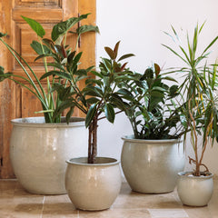 Keramický květináč Newton - Krémová