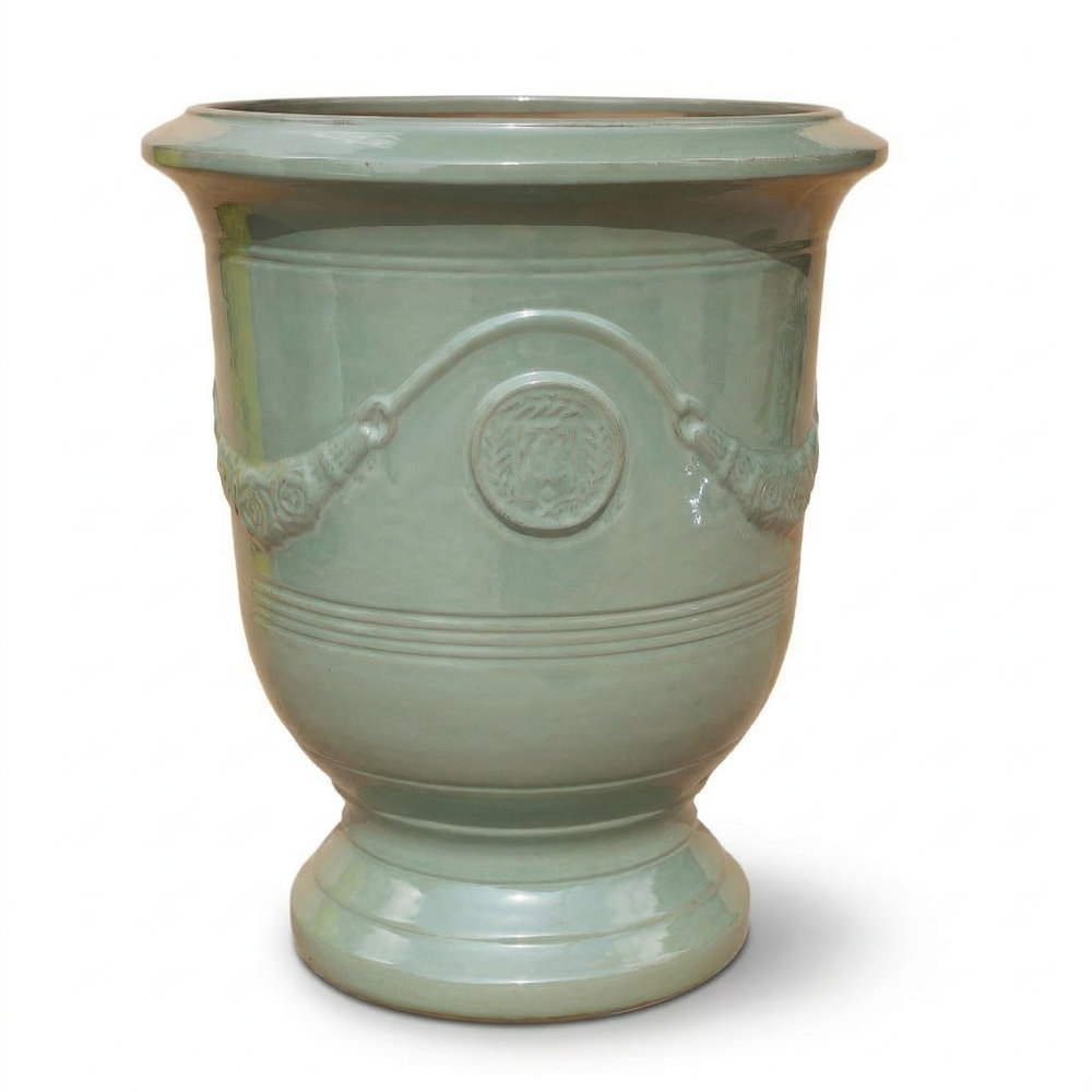 Keramik-Pflanzkübel RICHELIEU - Jade-Perle - L (35 x 42 cm)