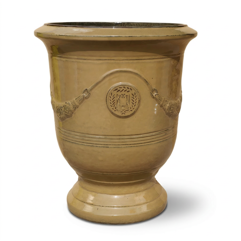 Keramik-Pflanzkübel RICHELIEU - Wüstengelb - L (35 x 42 cm)