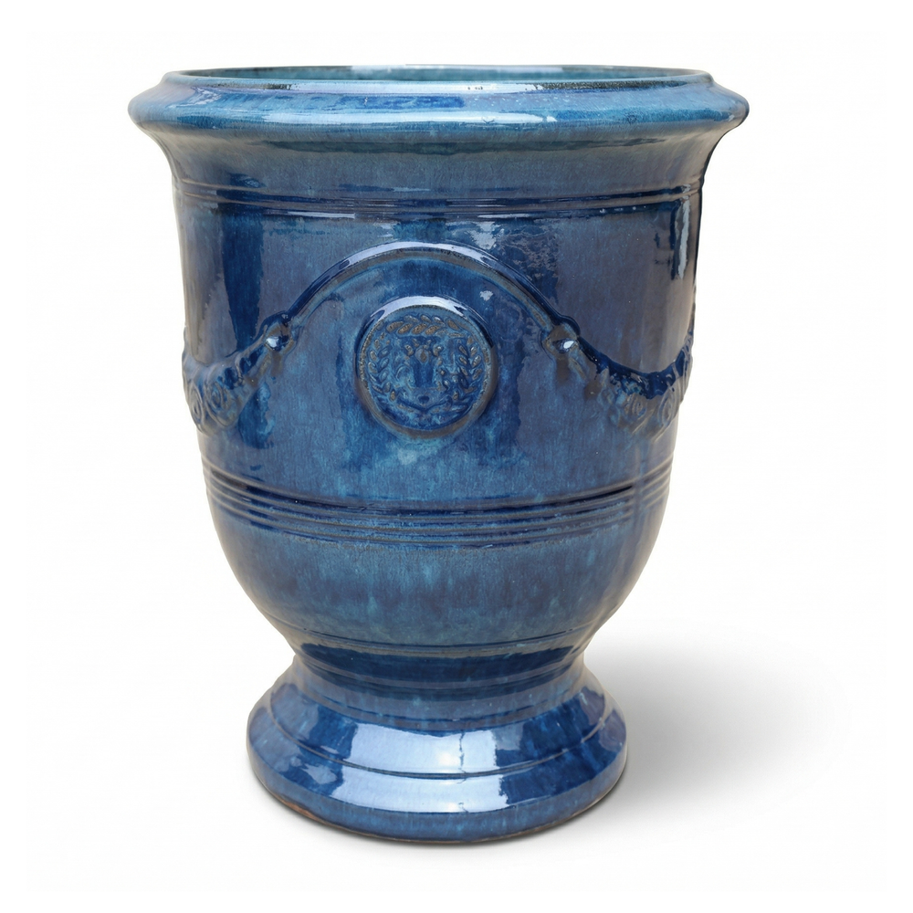 Keramik-Pflanzkübel RICHELIEU - Karibisches Blau - L (35 x 42 cm)