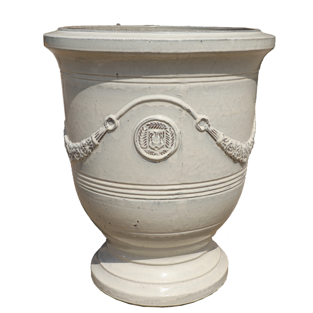 Keramik-Pflanzkübel RICHELIEU - Creme - L (35 x 42 cm)
