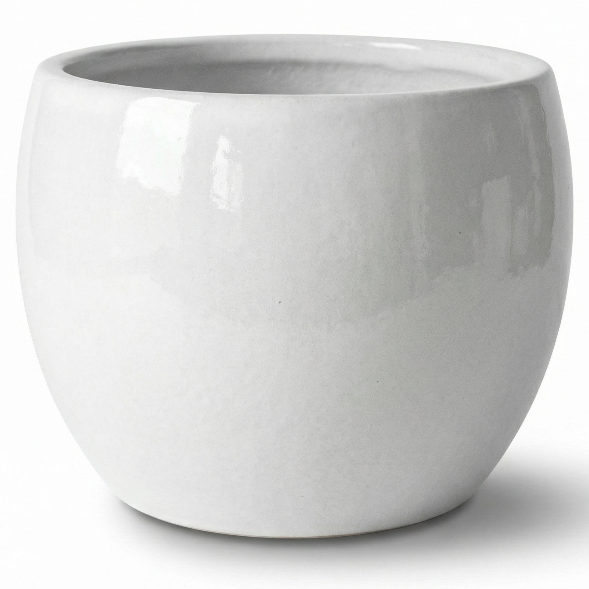 Keramischer Blumentopf ROMULUS Crème – Provencelia, handgefertigt, frostbeständig