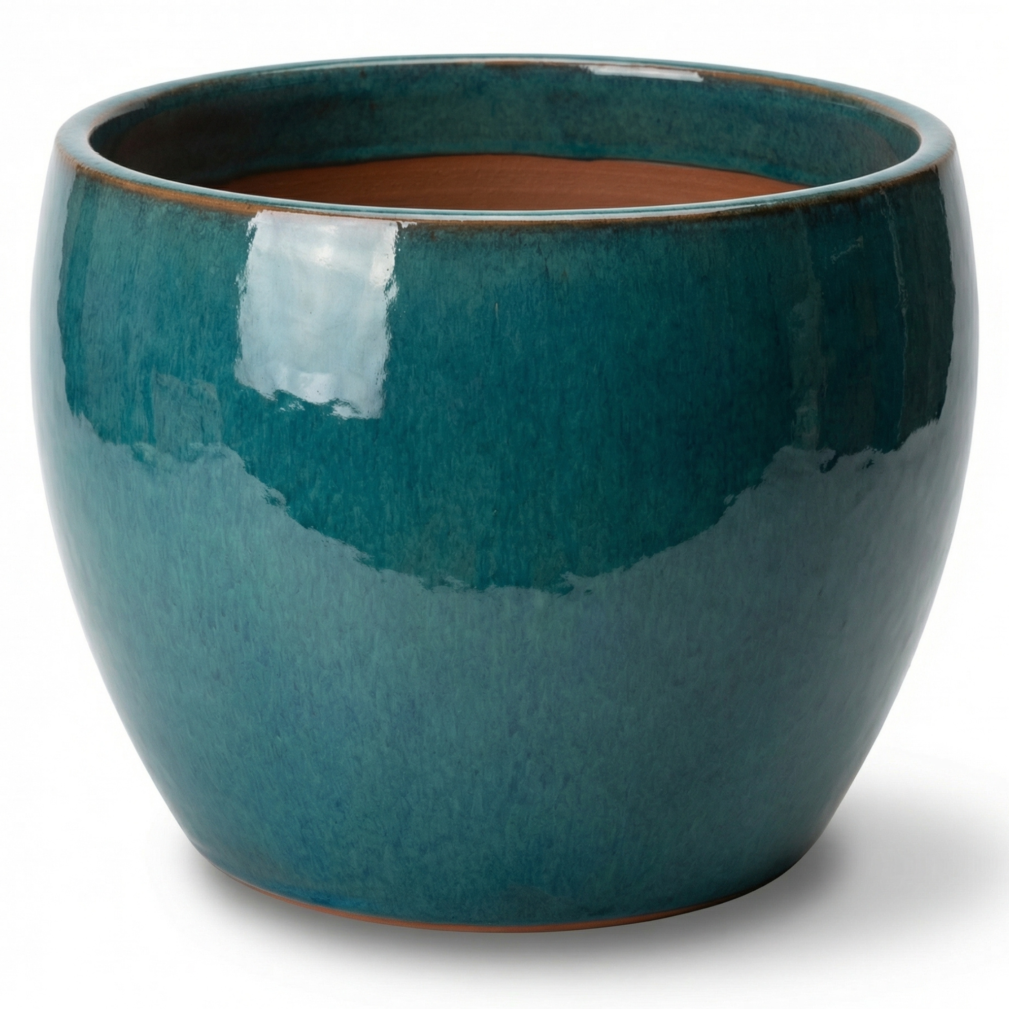 Keramischer Blumentopf ROMULUS Azurblau – Provencelia, handgefertigt, frostbeständig