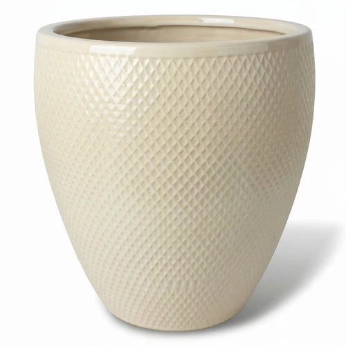 Keramischer Blumentopf SIGNAC Crème – Provencelia, handgefertigt, frostbeständig