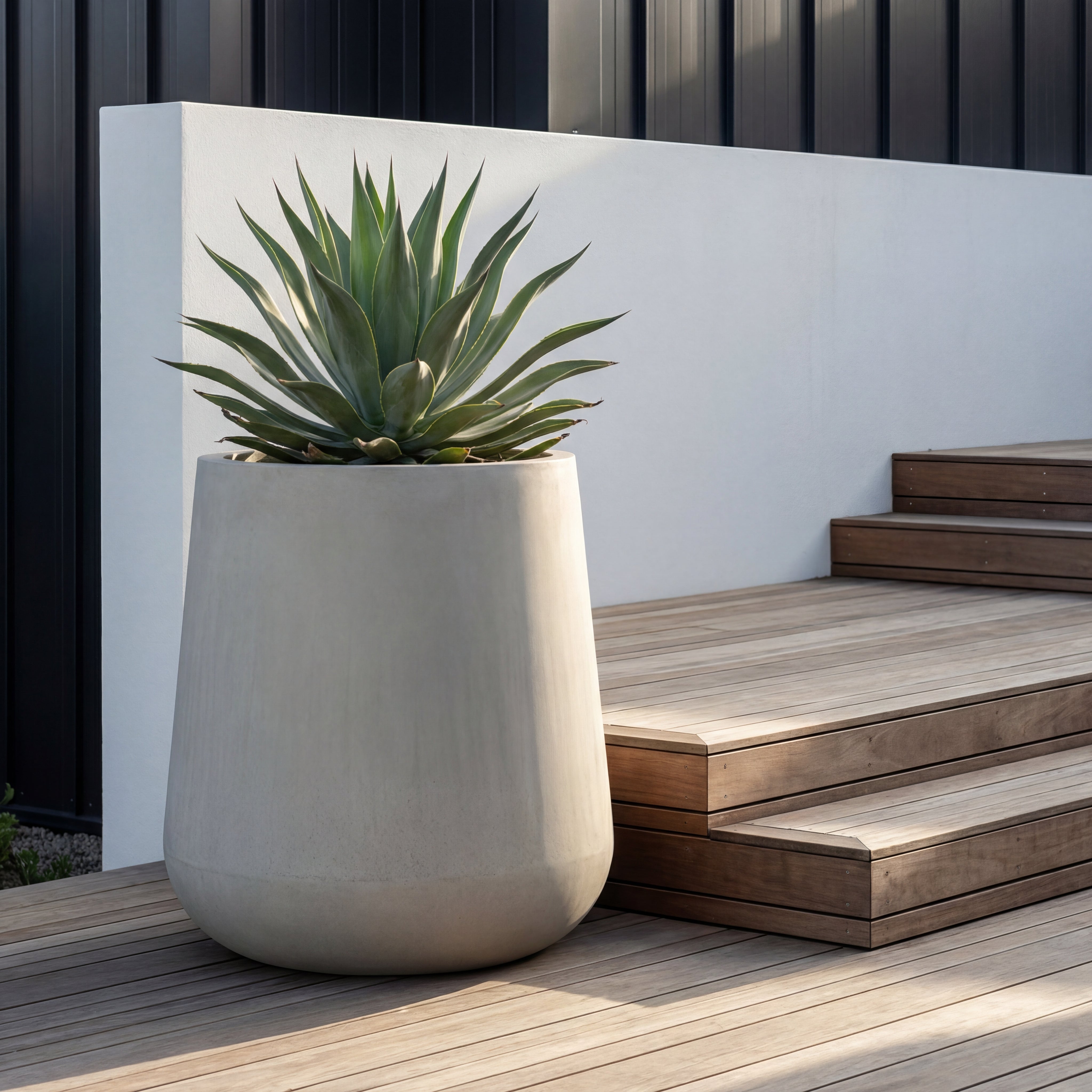 Stylový betonový květináč SILEX v interiéru