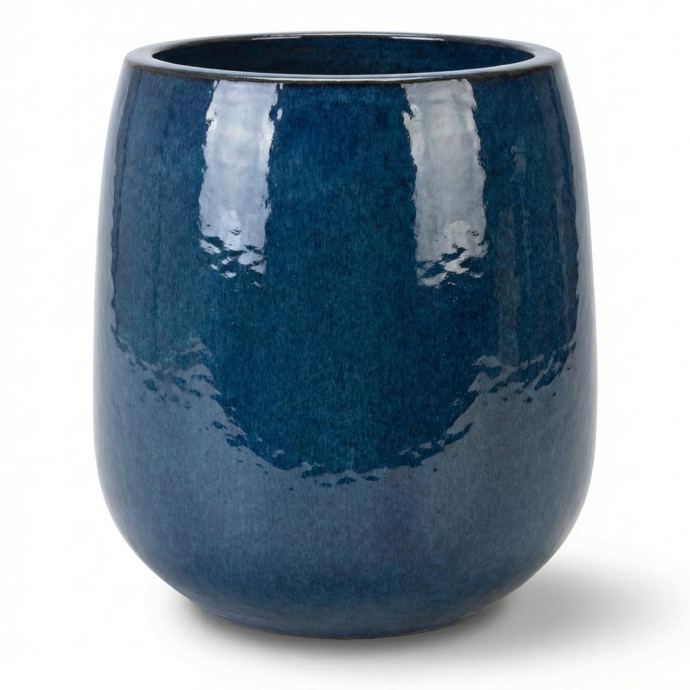 Keramik-Pflanzkübel SOCRATE - Azurblau - L (48 cm x 49 cm)