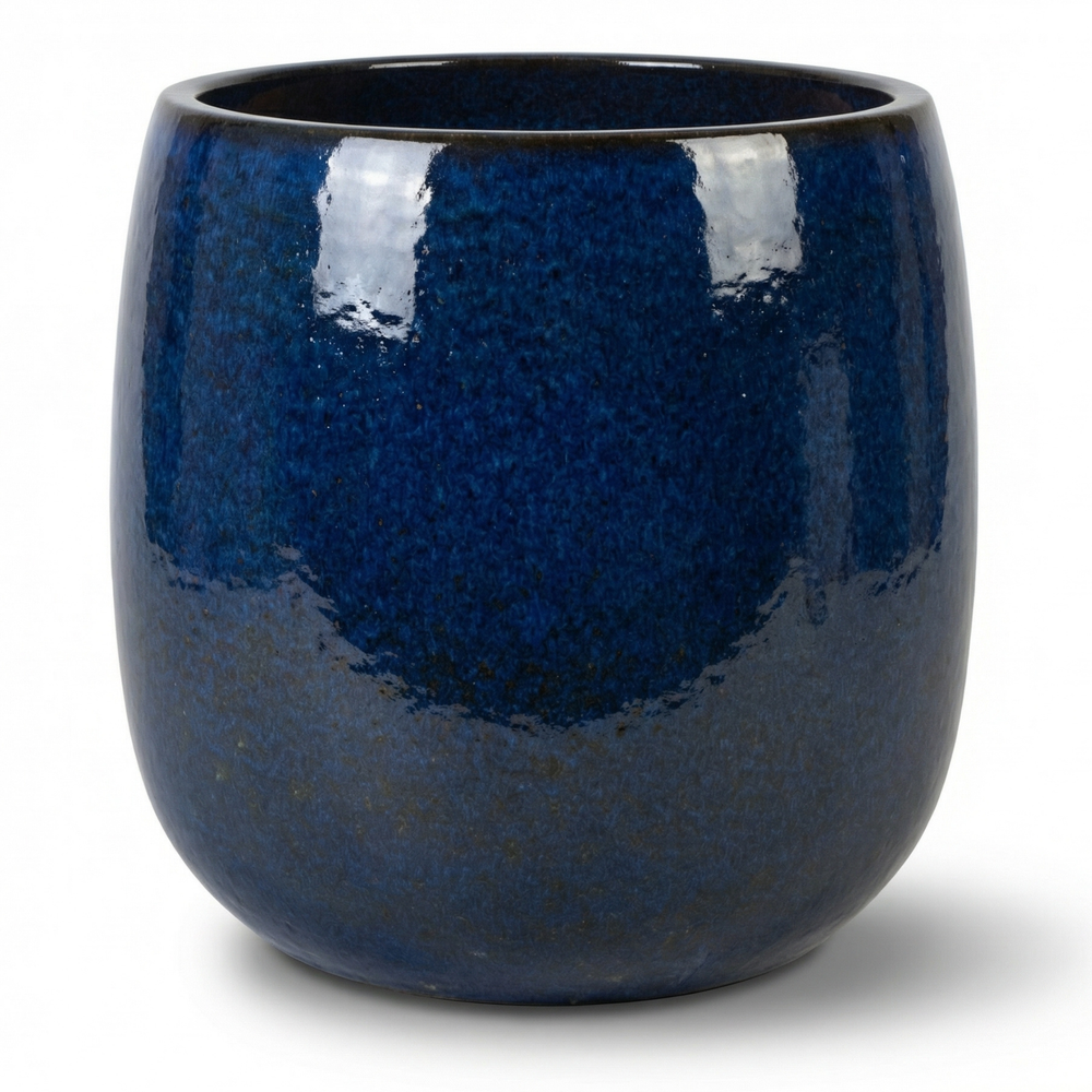Keramik-Pflanzkübel SOCRATE - Meeresblau - L (48 cm x 49 cm)