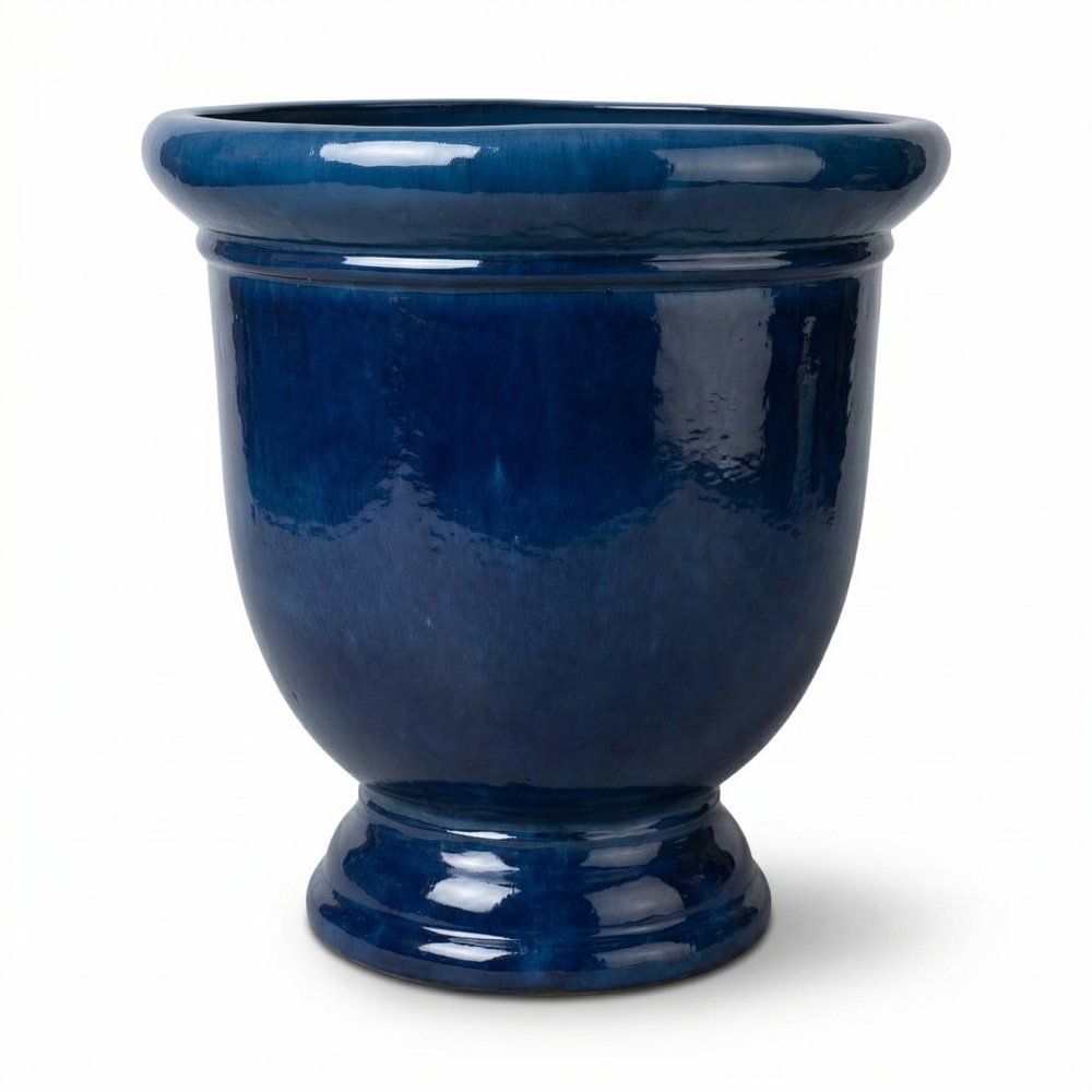 XXL Keramik-Pflanzkübel TITAN - Karibisches Blau - L (53x55cm)