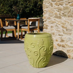 Keramický květináč Gaia - Olivově zelená