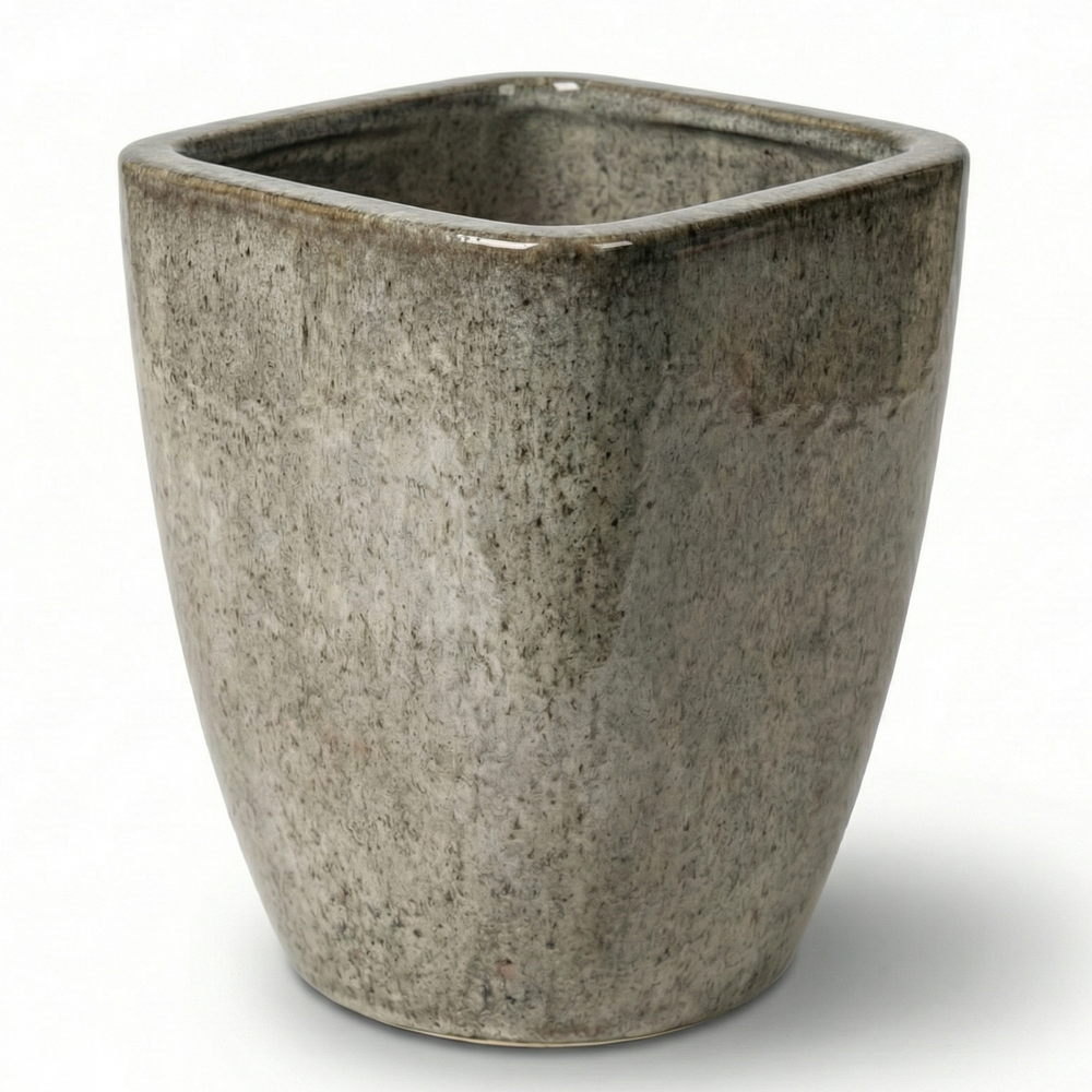 Keramik-Pflanzkübel VAUBAN - Tigerweiß - M (24 cm x 30 cm)