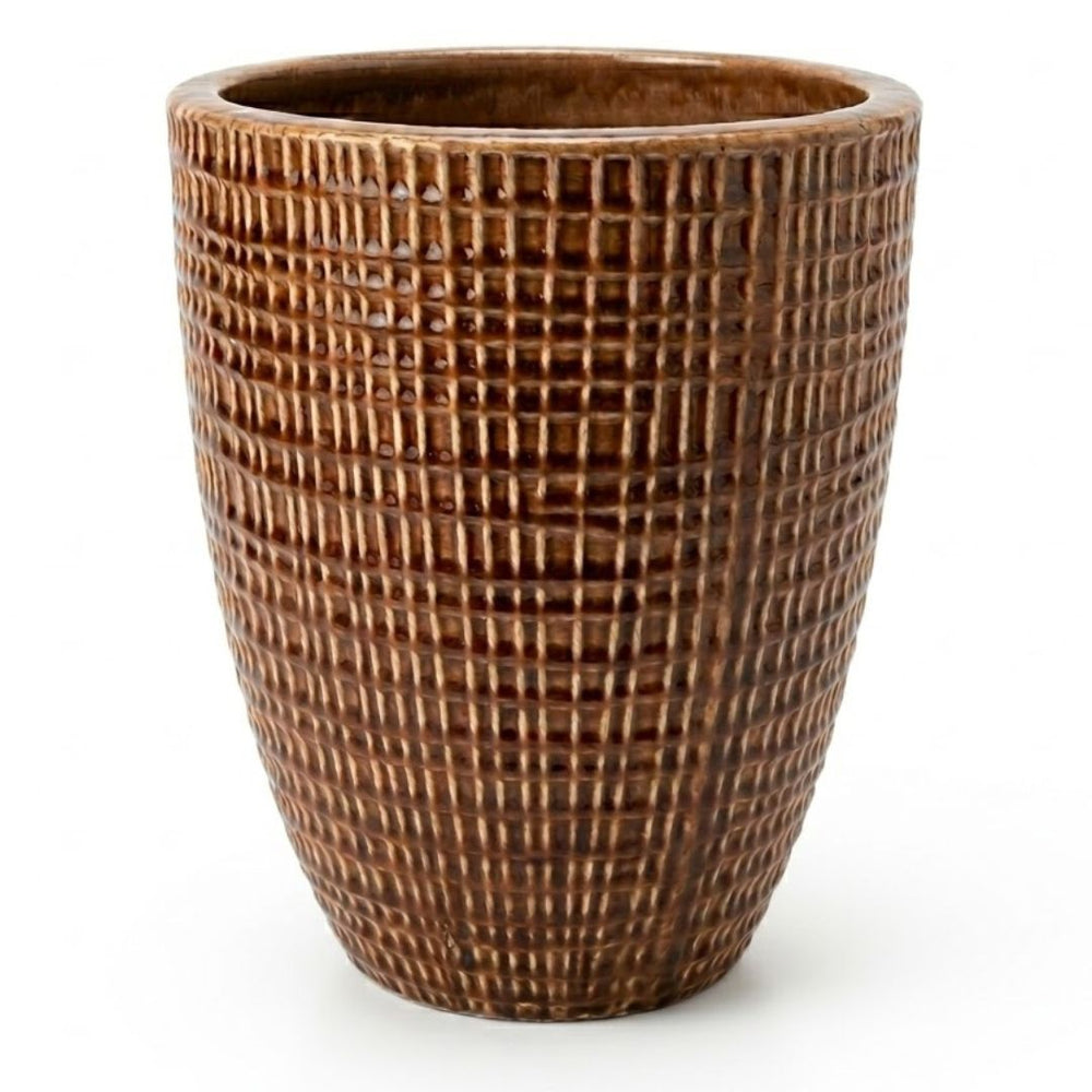 Keramik-Pflanzkübel Verne - Rindenbraun - L (41 x 55 cm)