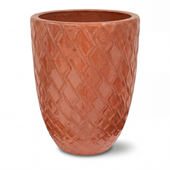 Vzorovaný keramický květináč Zeus 2 - Starorůžový