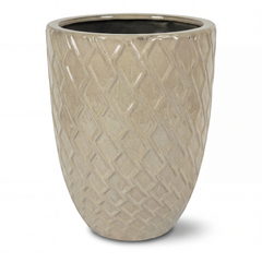 Vzorovaný keramický květináč Zeus 2 - Slonová kost