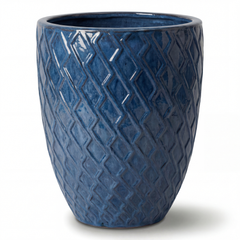 Großer Keramik-Pflanzkübel ZEUS - Antikblau