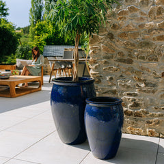 Keramik-Blumentopf BACCHUS - Meerblau