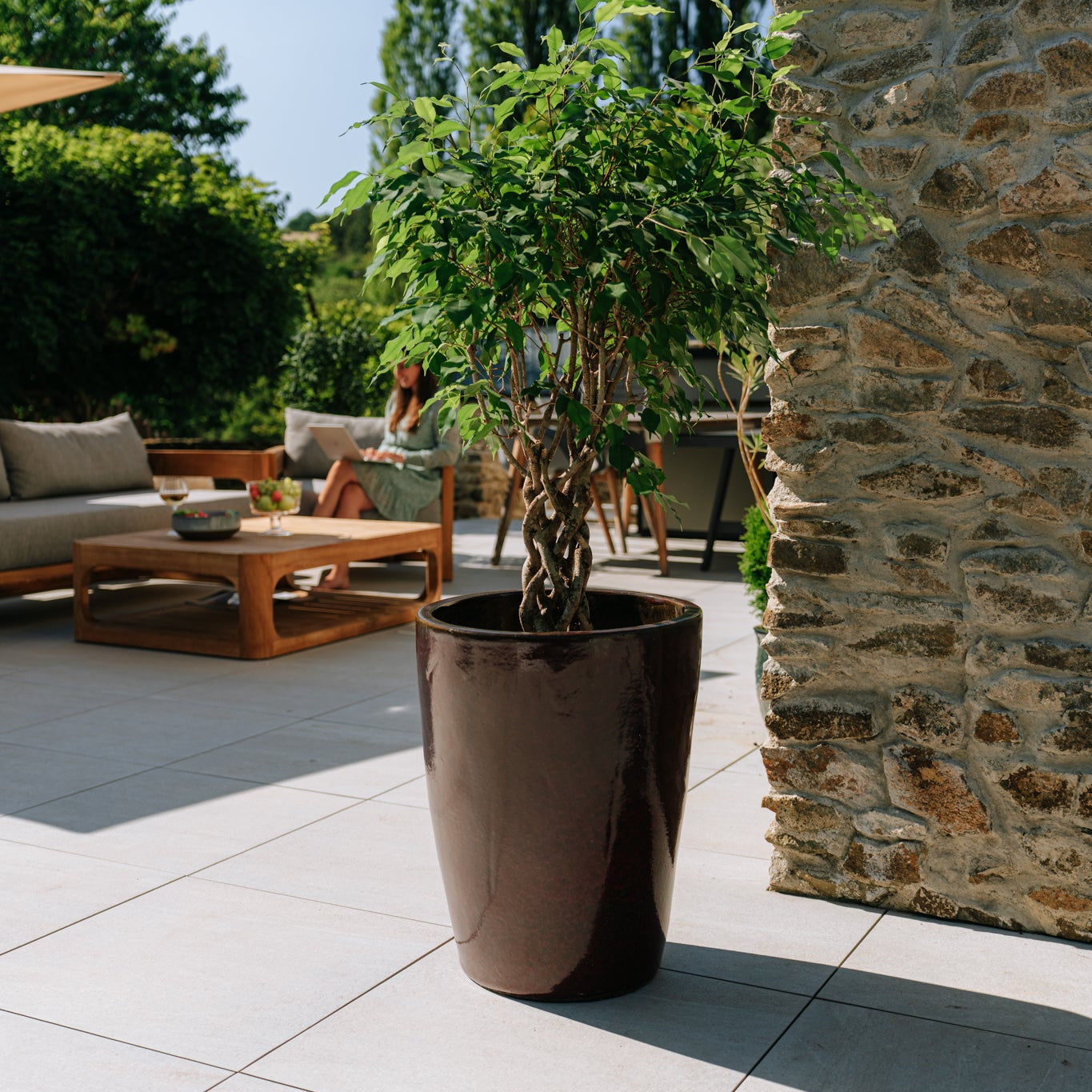 Keramik-Blumentopf MAZARIN - Ziegelrot