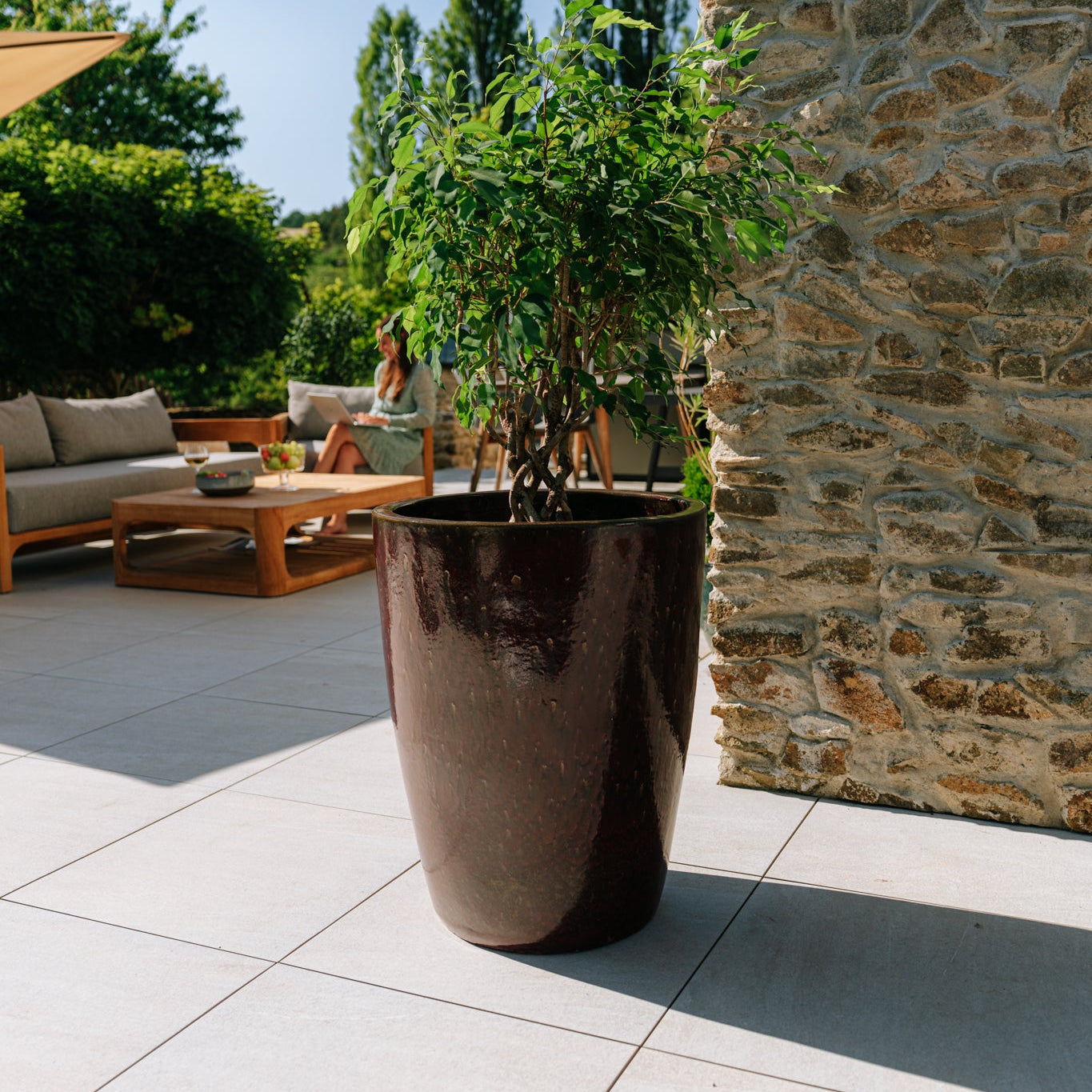 Keramik-Blumentopf MAZARIN - Ziegelrot