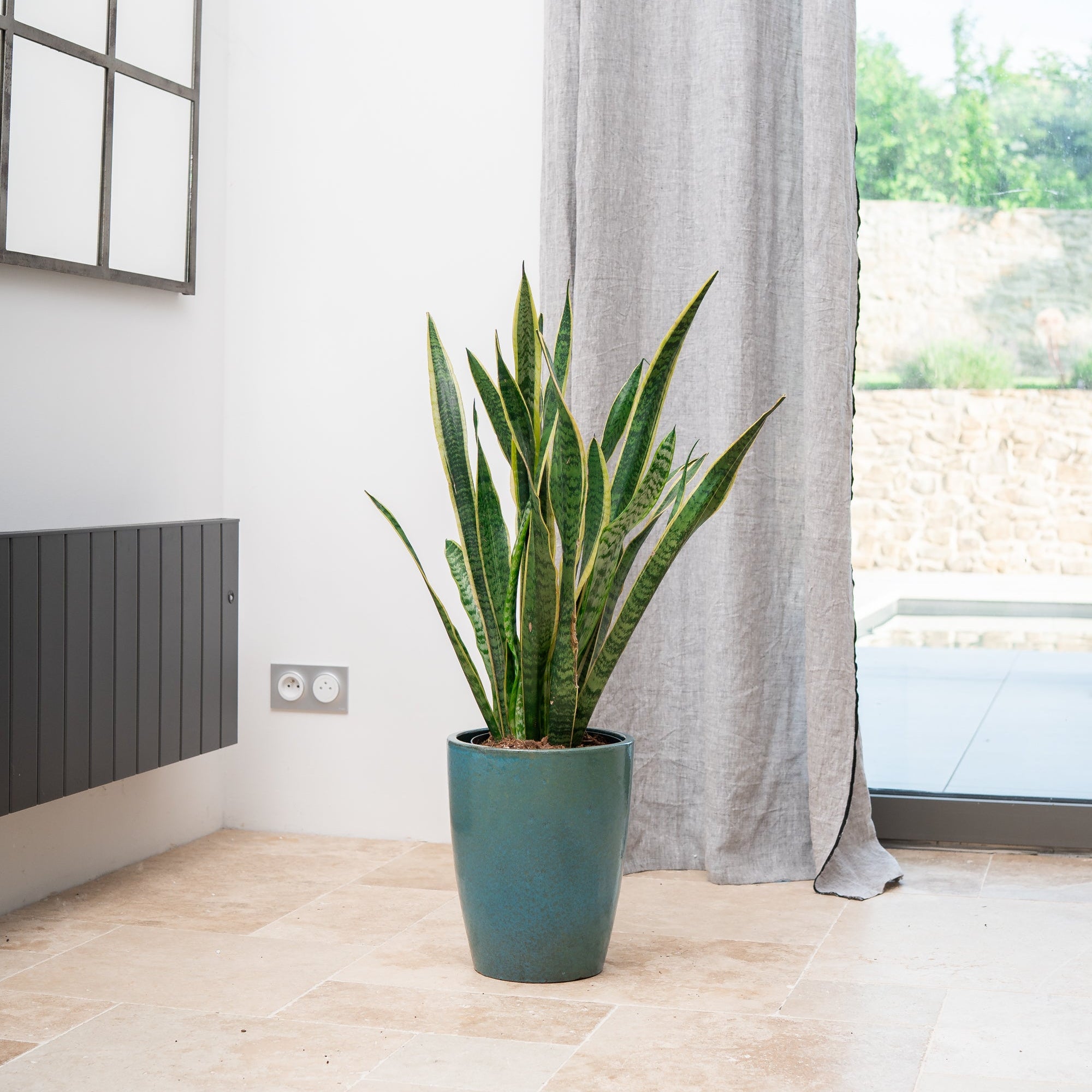 Keramik-Blumentopf MAZARIN - Stahlblau