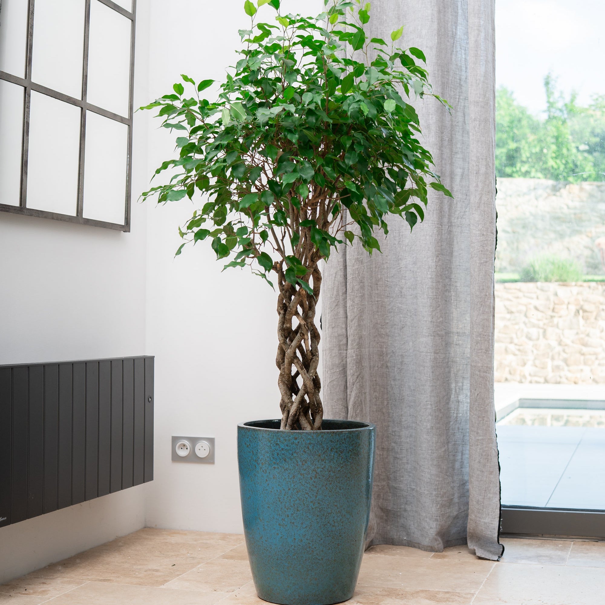 Keramik-Blumentopf MAZARIN - Stahlblau