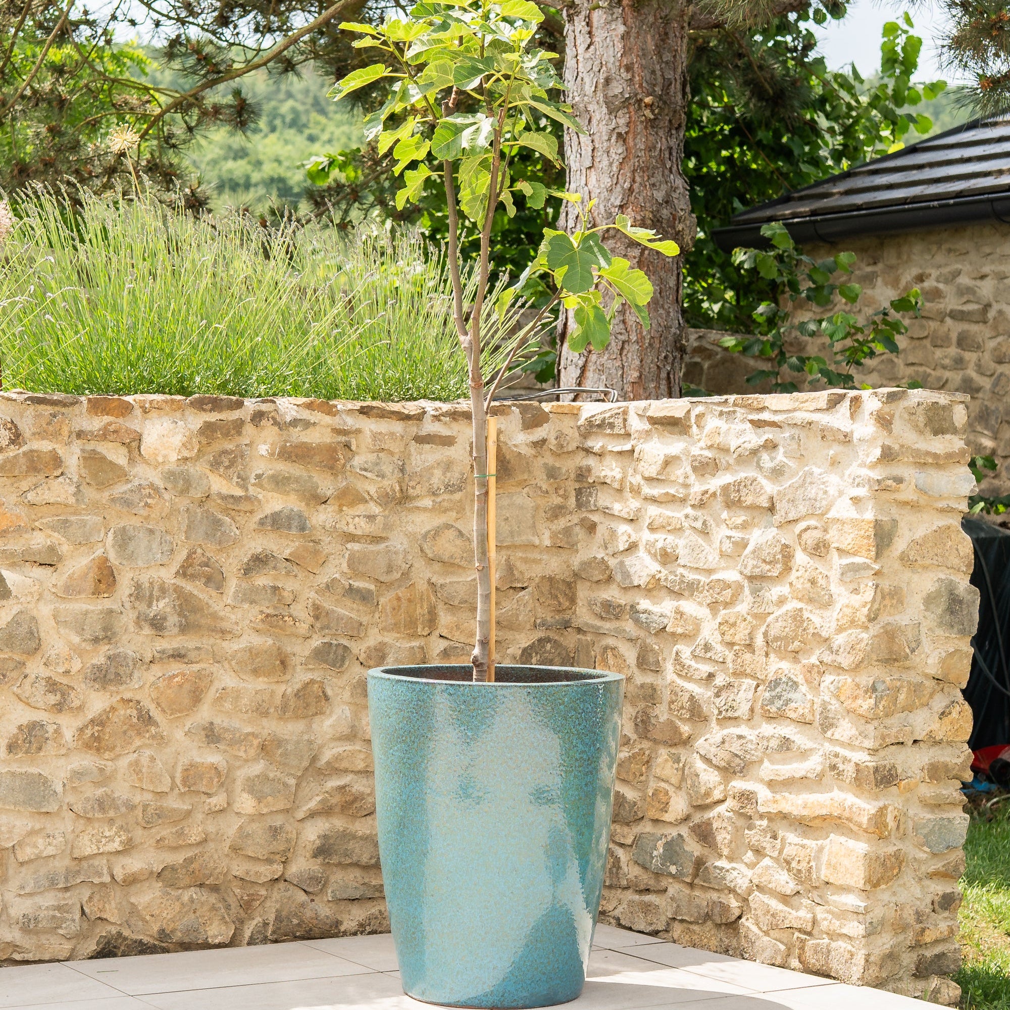 Keramik-Blumentopf MAZARIN - Stahlblau