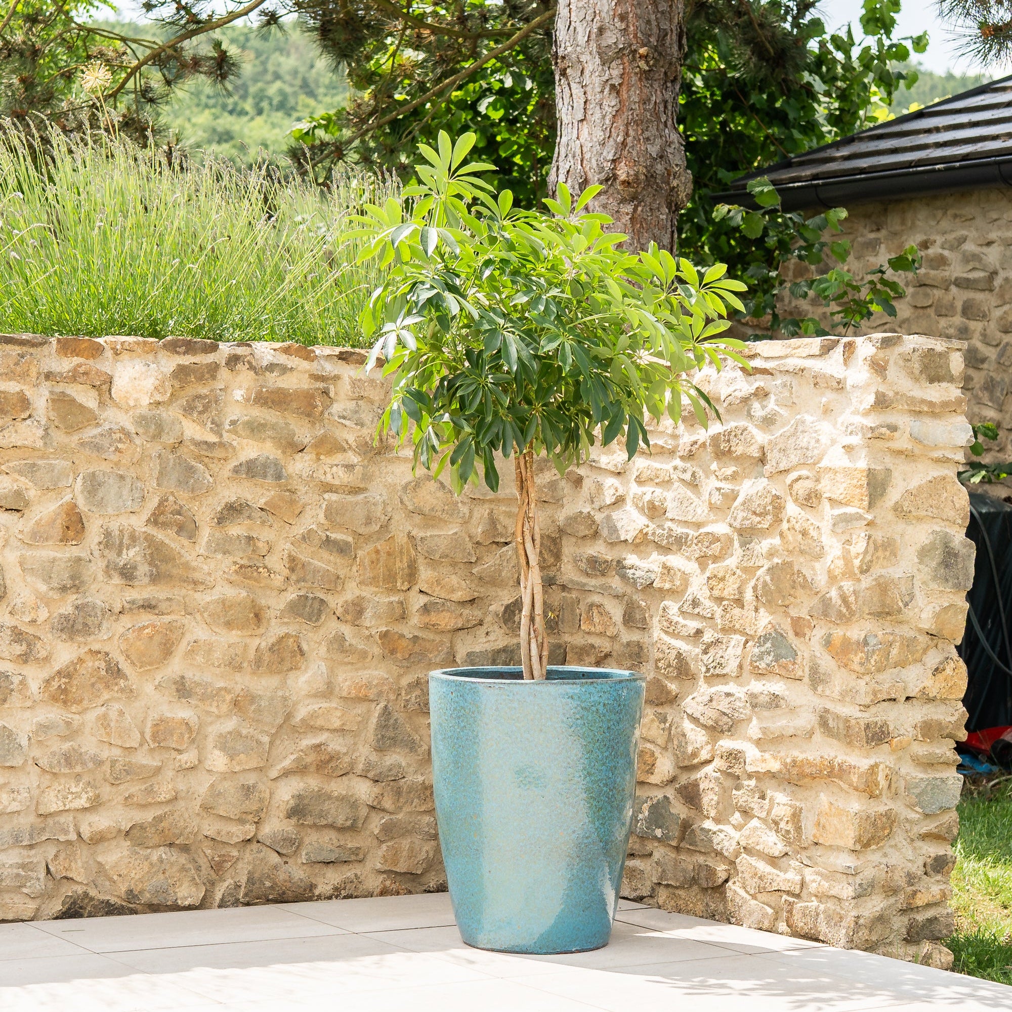 Keramik-Blumentopf MAZARIN - Stahlblau