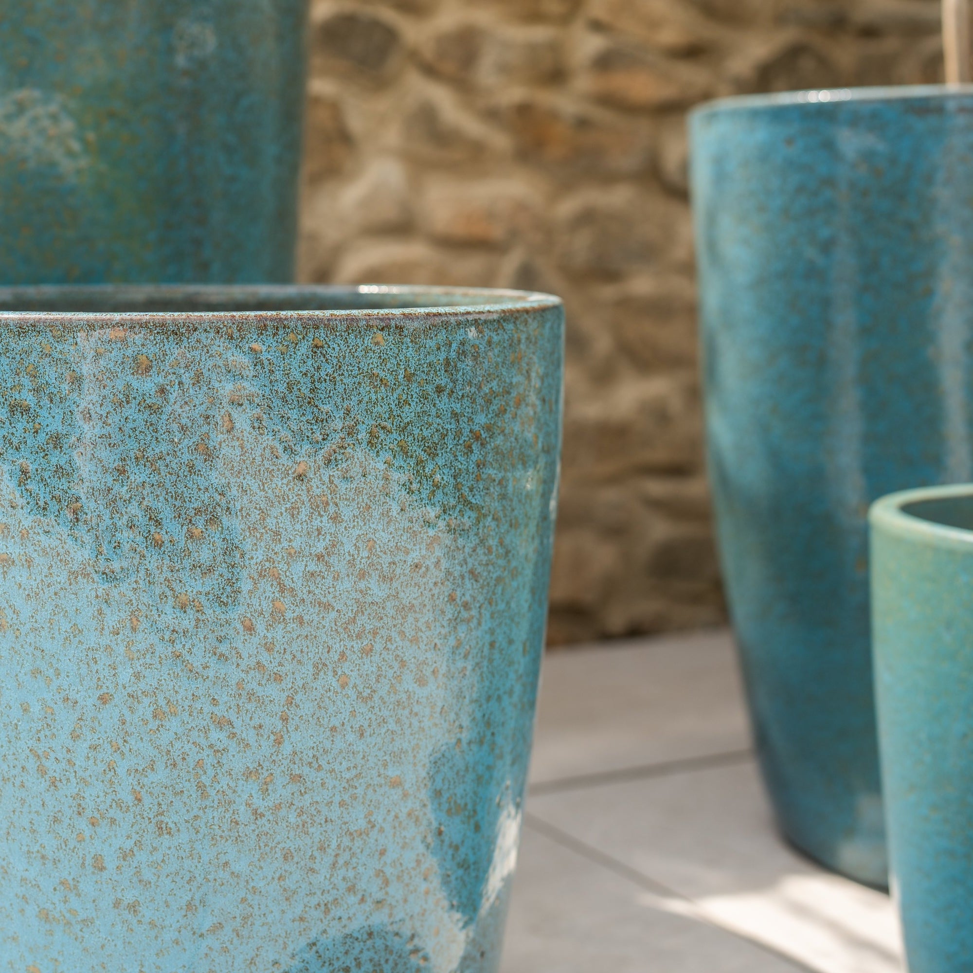 Keramik-Blumentopf MAZARIN - Stahlblau